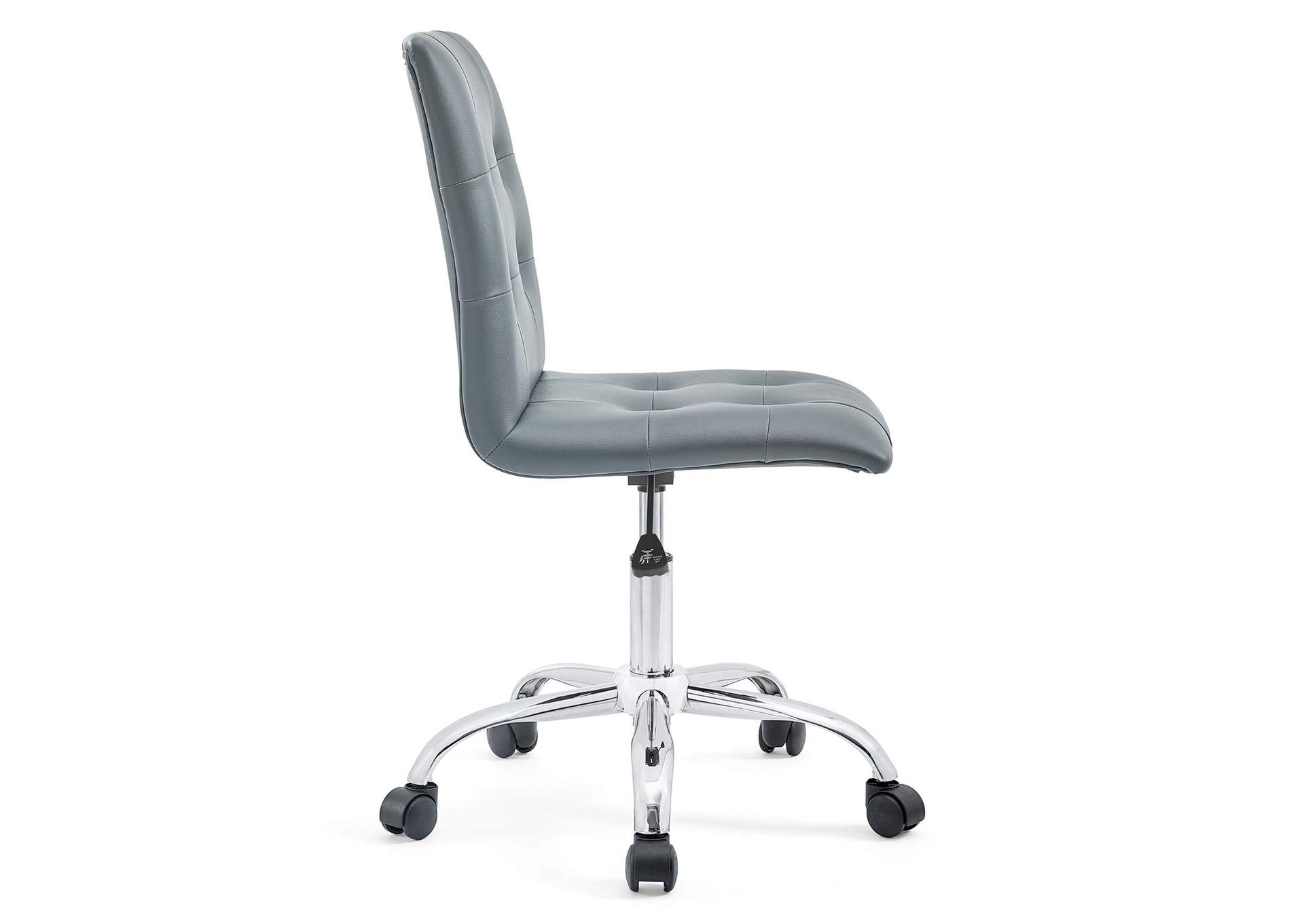 Prim Gray Armless Mid Back Office Chair,Modway