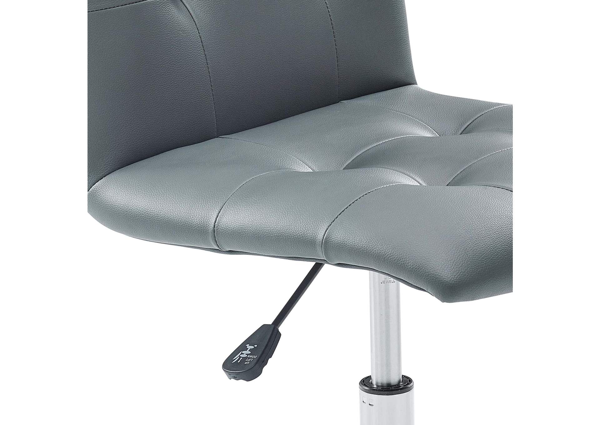 Prim Gray Armless Mid Back Office Chair,Modway