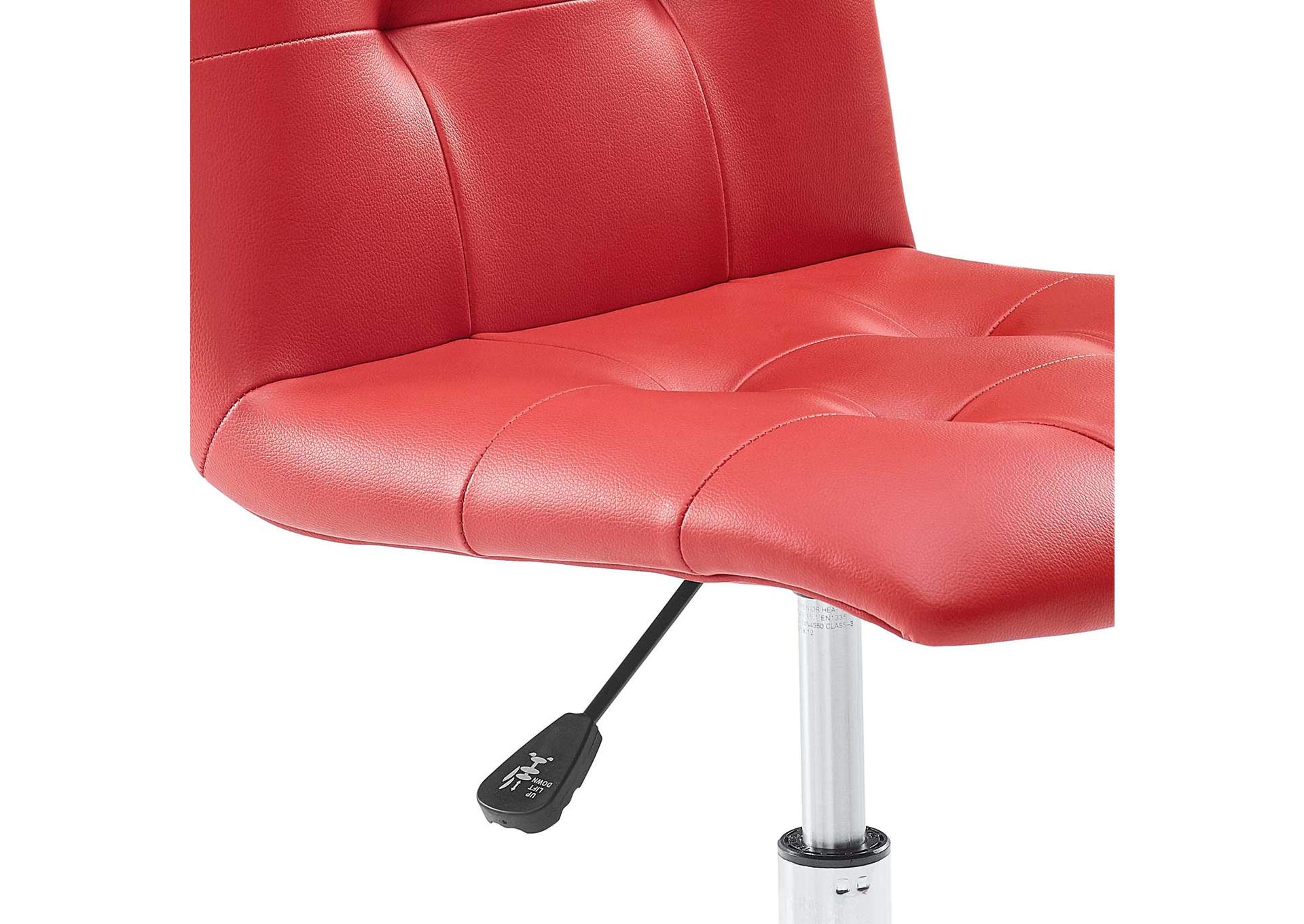 Prim Red Armless Mid Back Office Chair,Modway