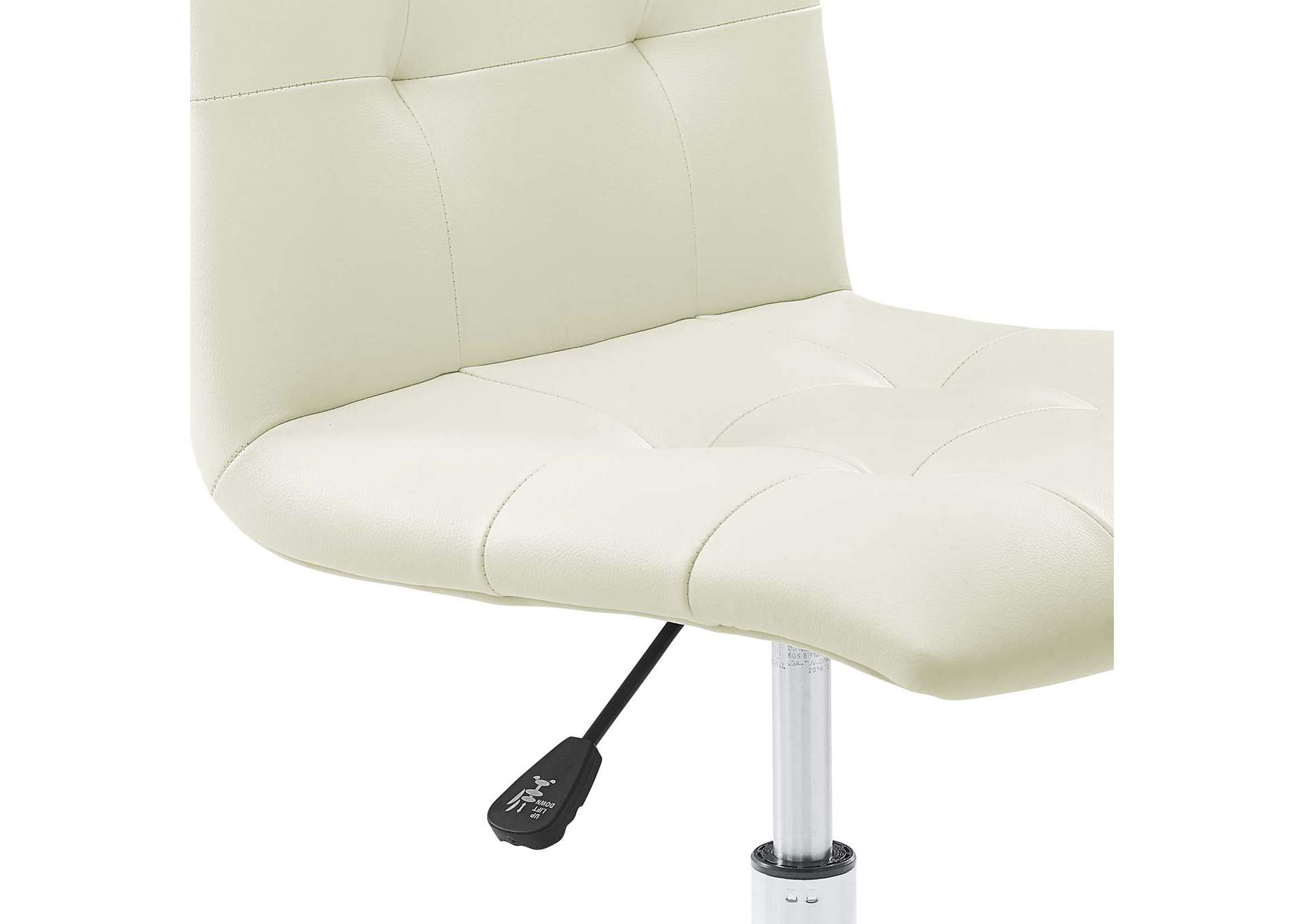 Prim White Armless Mid Back Office Chair,Modway