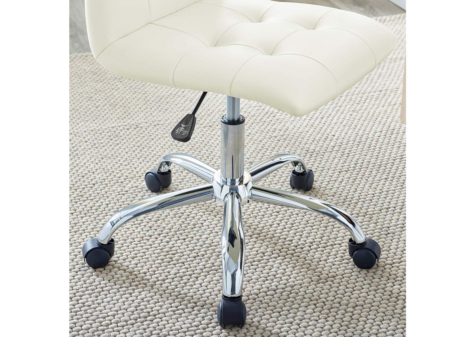 Prim White Armless Mid Back Office Chair,Modway