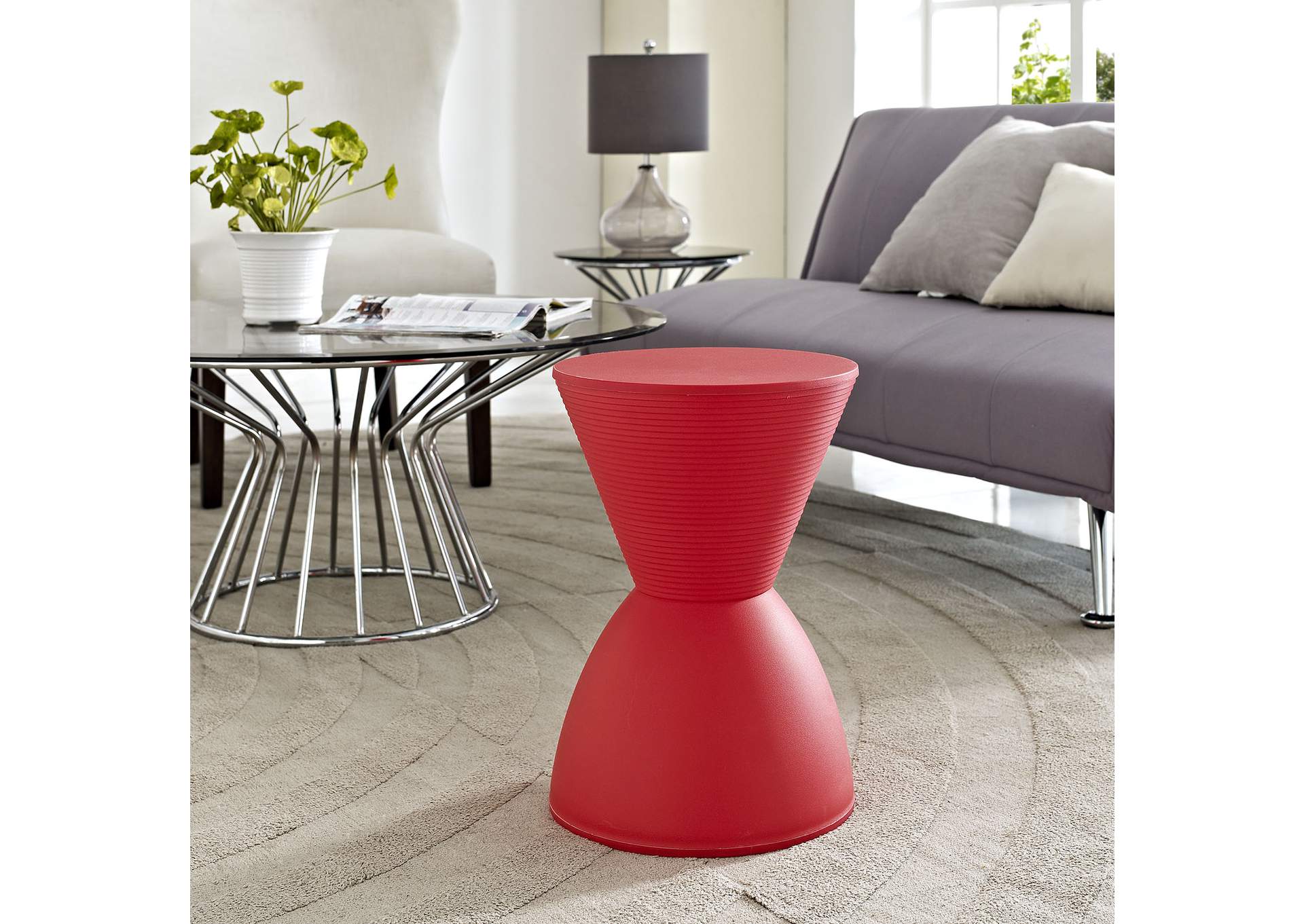 Red Haste Stool,Modway