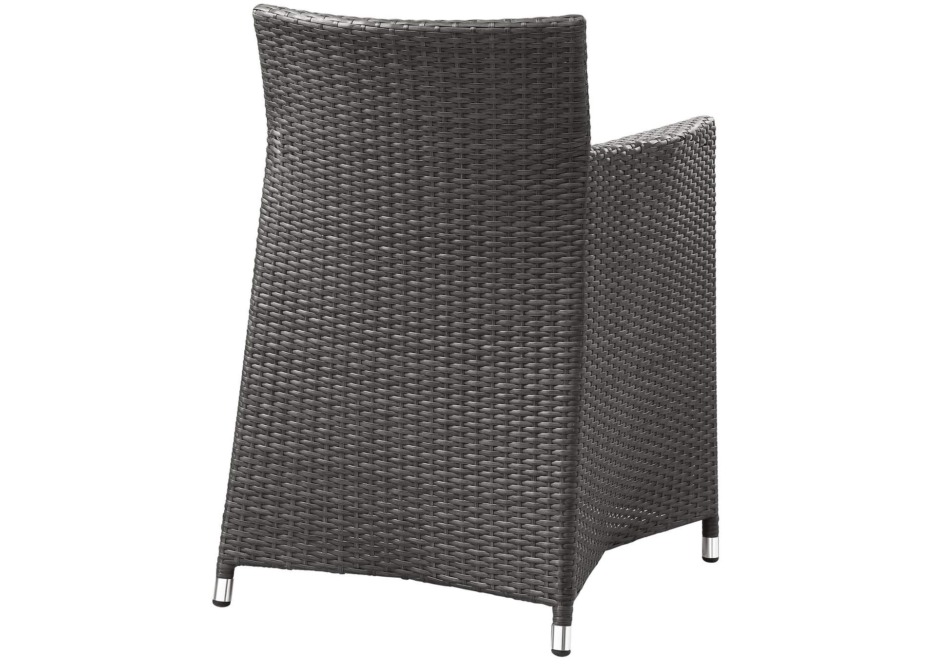 Brown White Junction Armchair Outdoor Patio Wicker [Set of 2],Modway