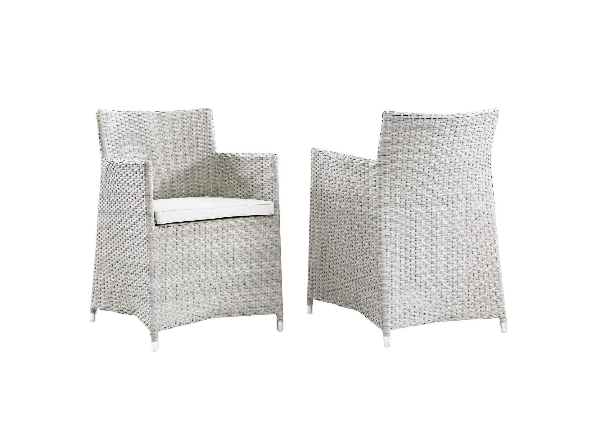 Gray White Junction Armchair Outdoor Patio Wicker [Set of 2],Modway