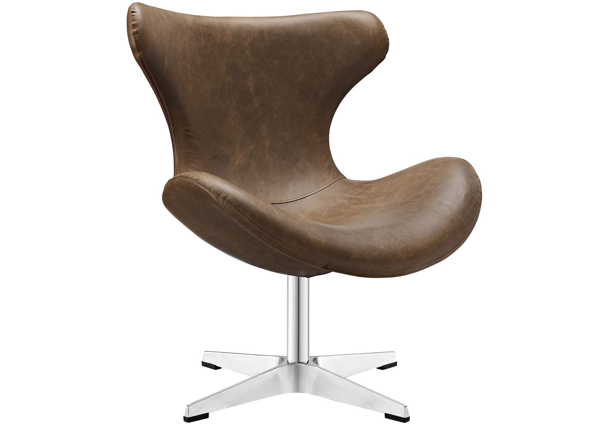 Brown Helm Lounge Chair,Modway