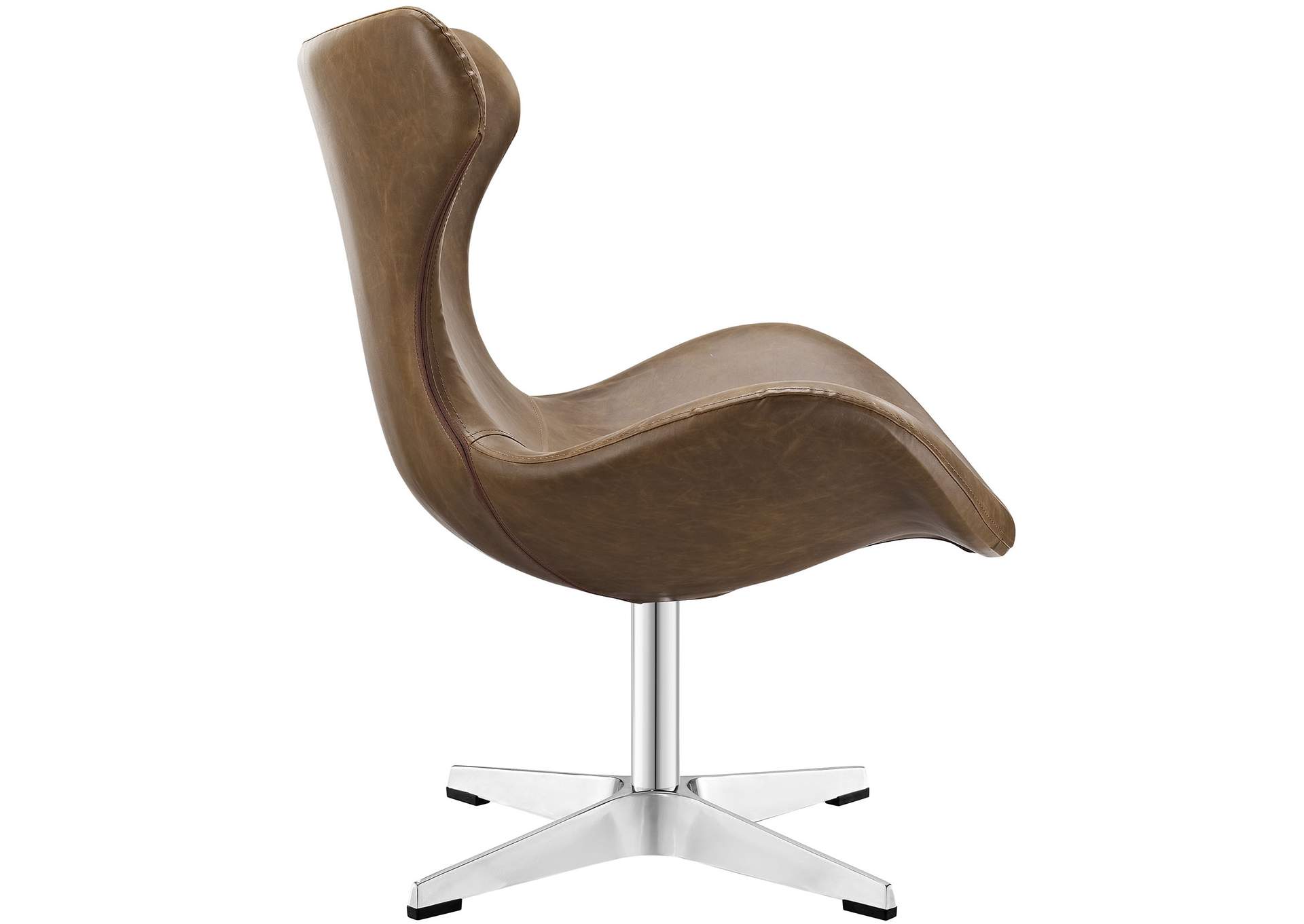 Brown Helm Lounge Chair,Modway