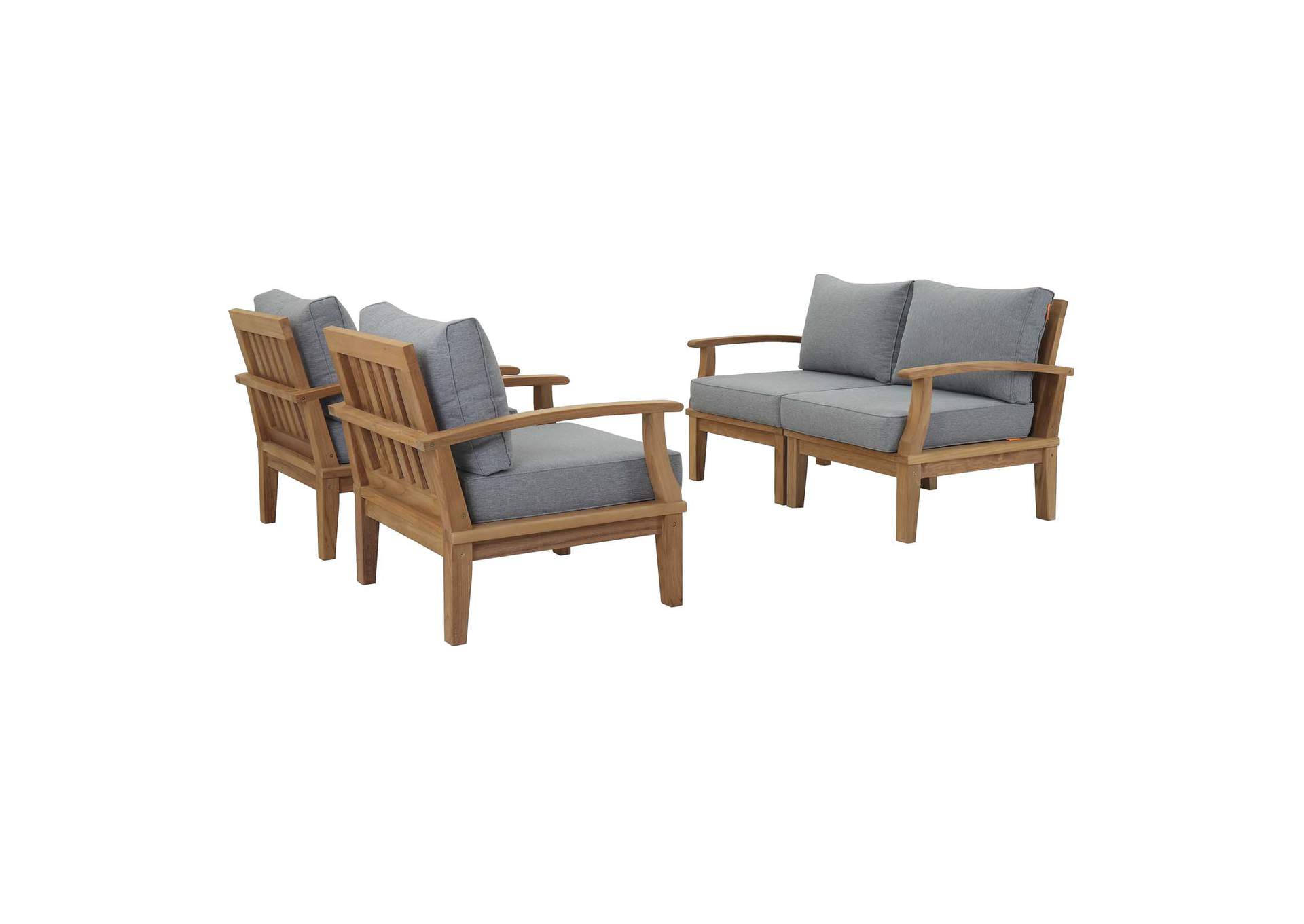 Marina Natural Gray 4 Piece Outdoor Patio Teak Set,Modway