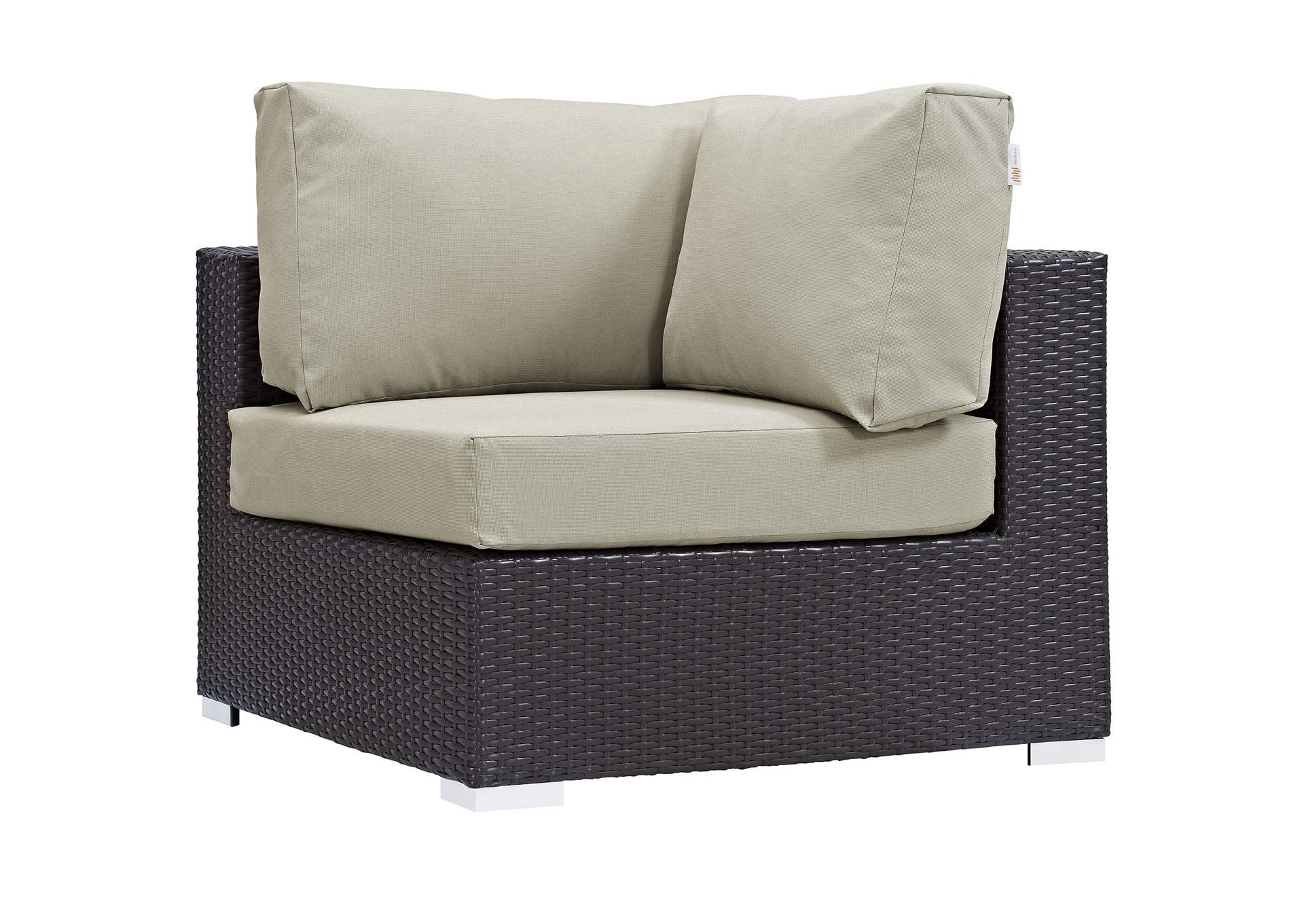 Espresso Beige Convene Outdoor Patio Corner,Modway