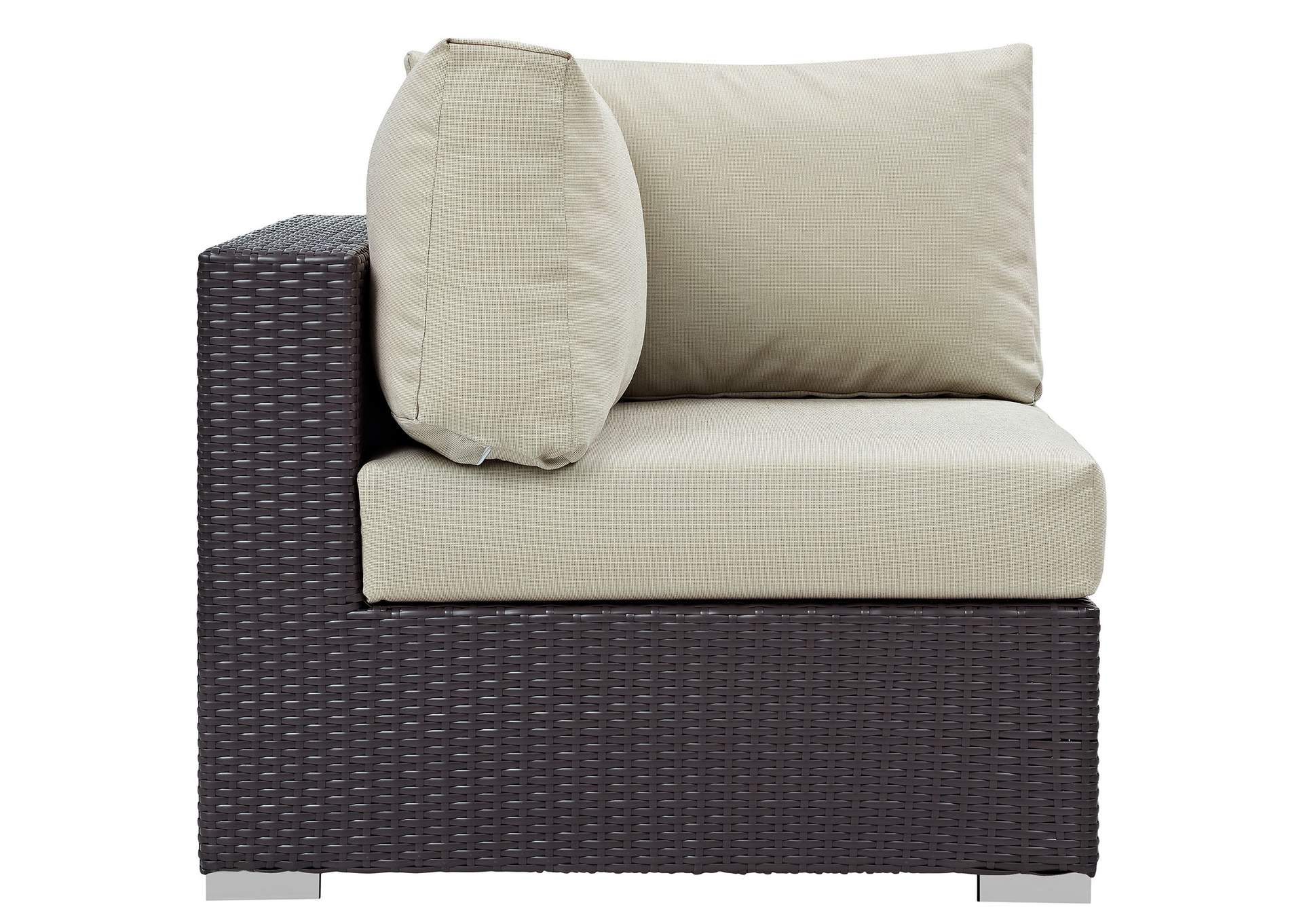 Espresso Beige Convene Outdoor Patio Corner,Modway