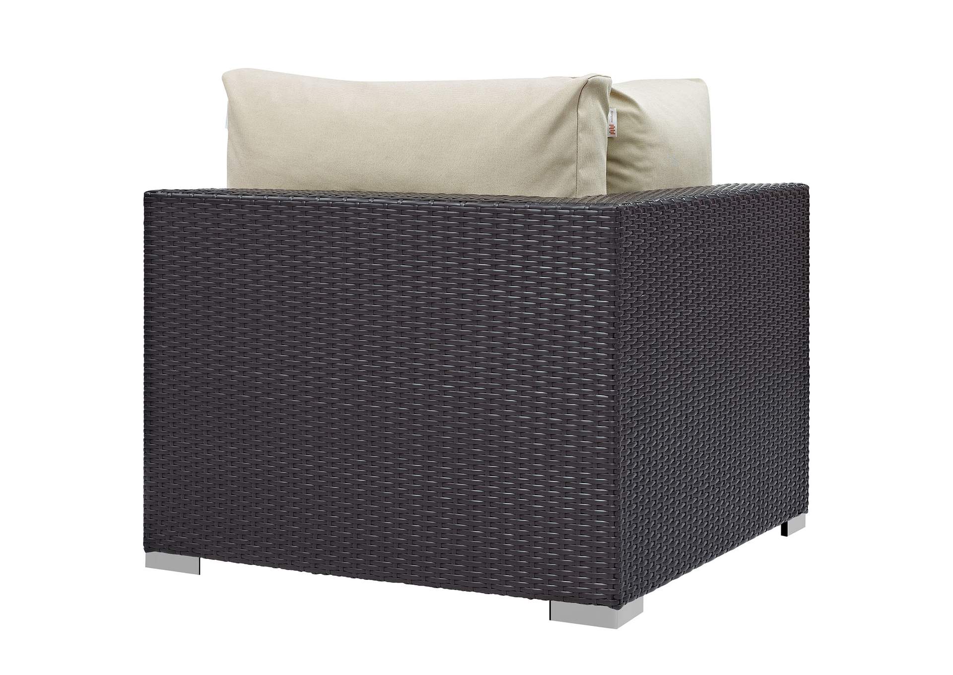 Espresso Beige Convene Outdoor Patio Corner,Modway