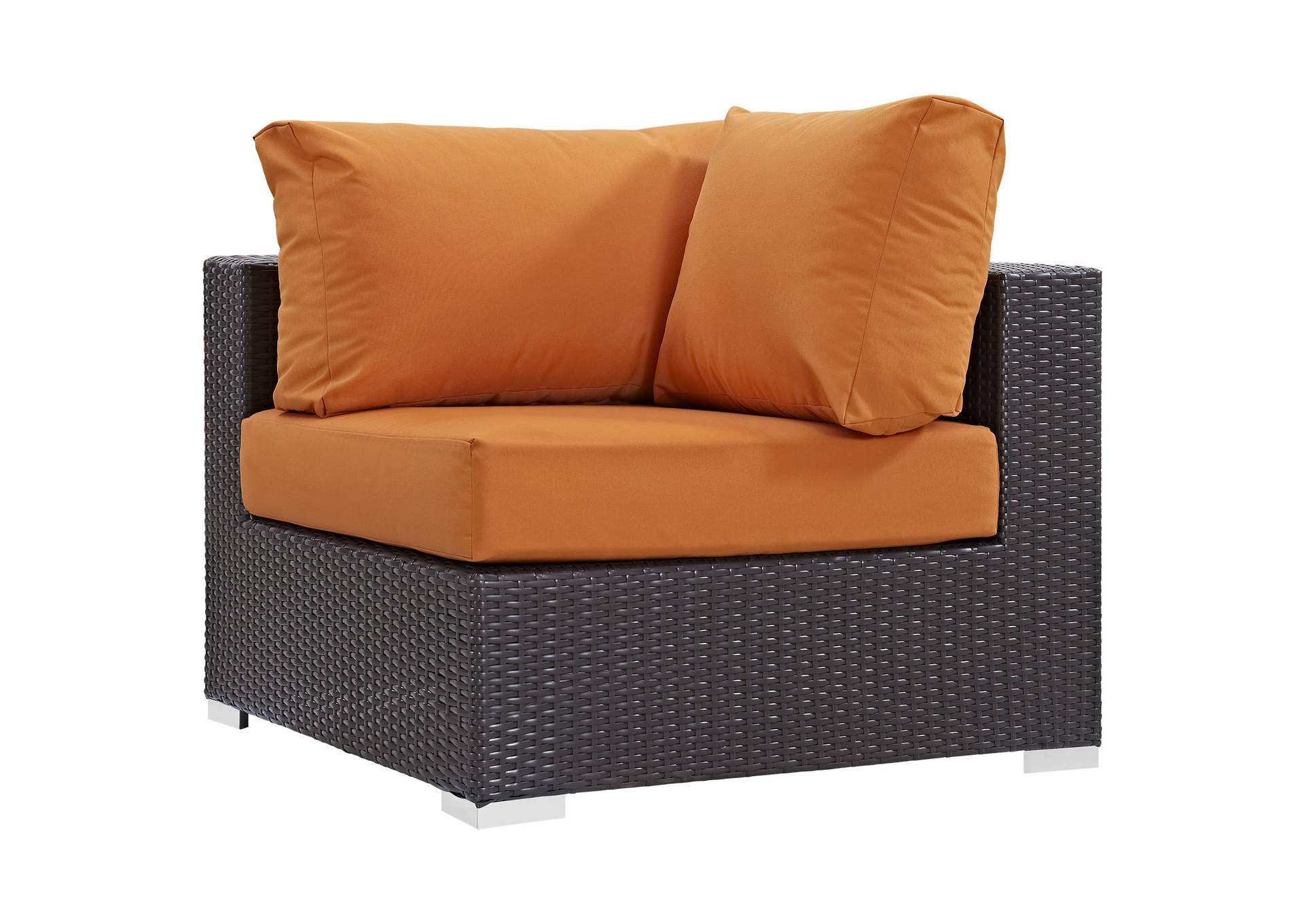 Espresso Orange Convene Outdoor Patio Corner,Modway