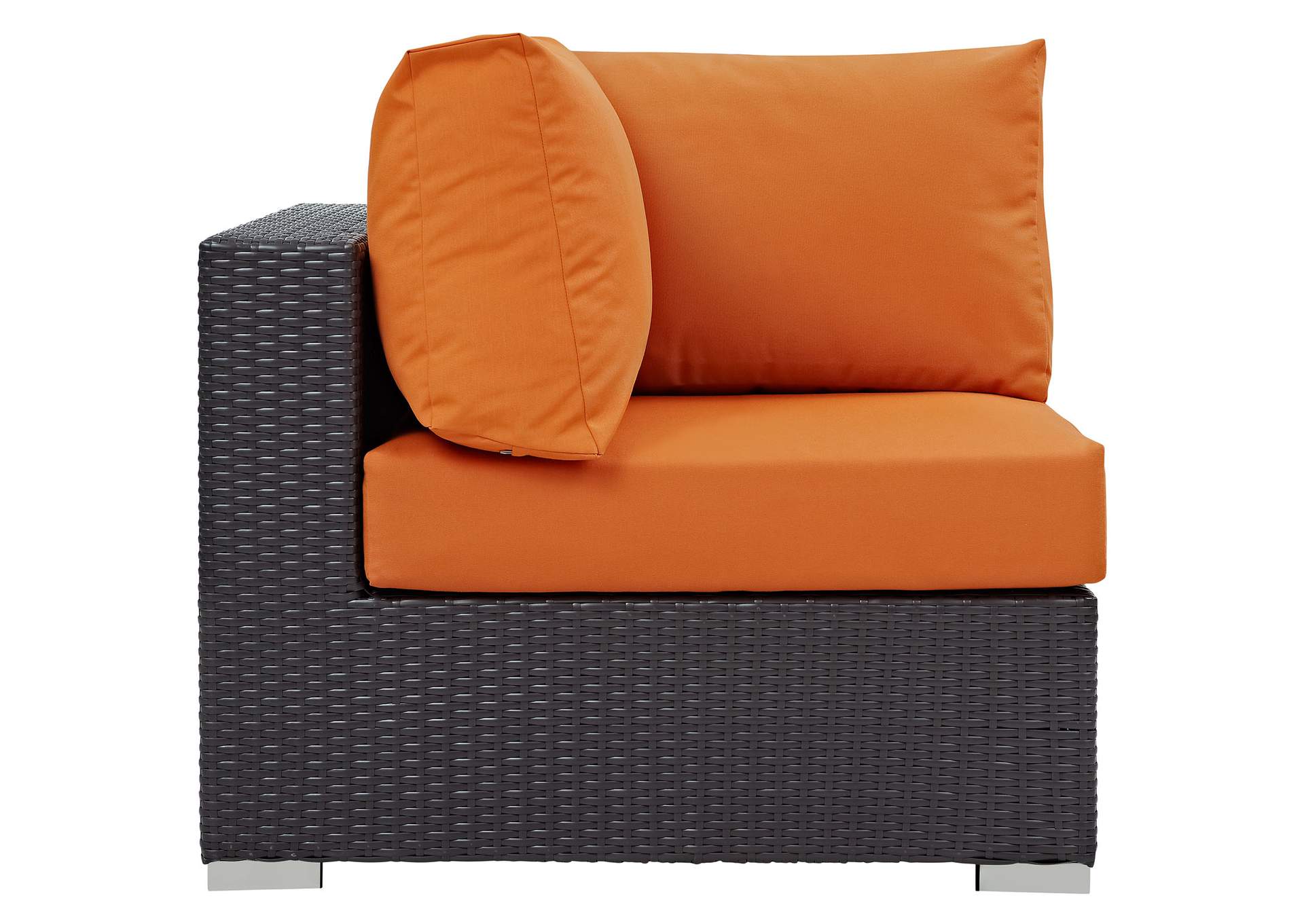 Espresso Orange Convene Outdoor Patio Corner,Modway