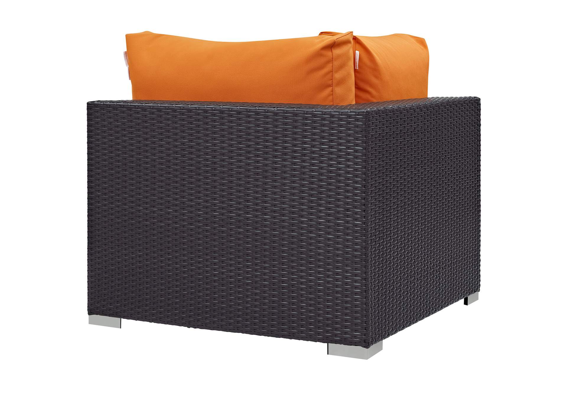 Espresso Orange Convene Outdoor Patio Corner,Modway