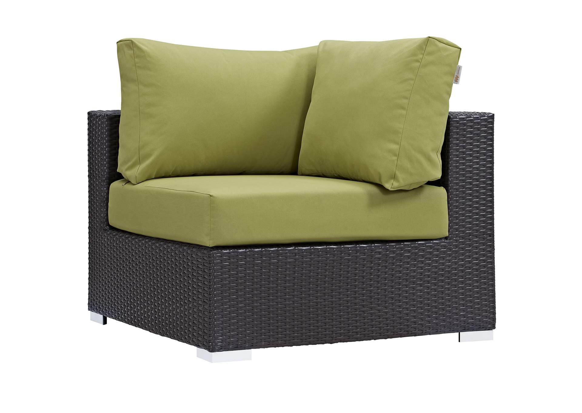 Espresso Peridot Convene Outdoor Patio Corner,Modway