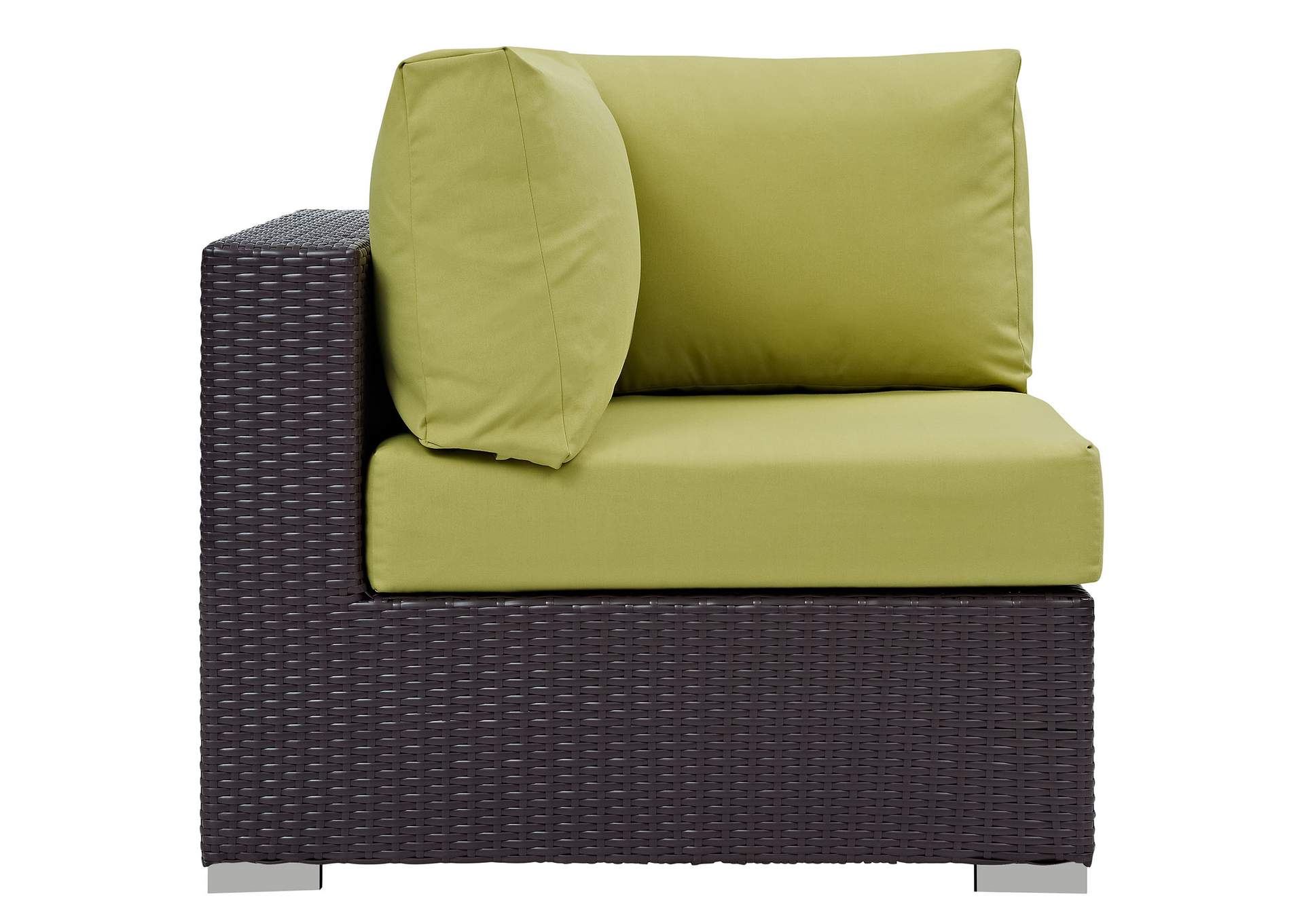 Espresso Peridot Convene Outdoor Patio Corner,Modway