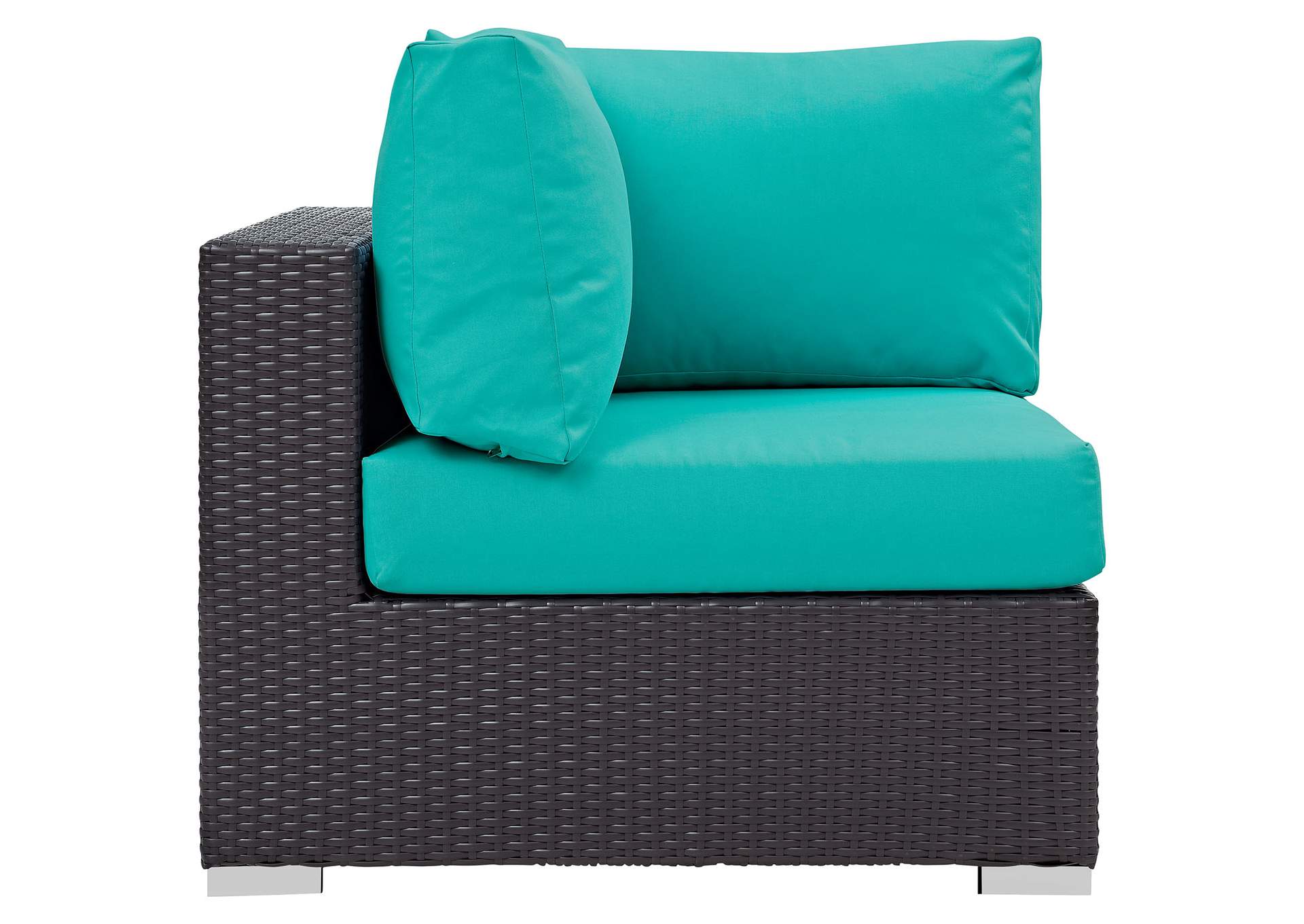 Espresso Turquoise Convene Outdoor Patio Corner,Modway