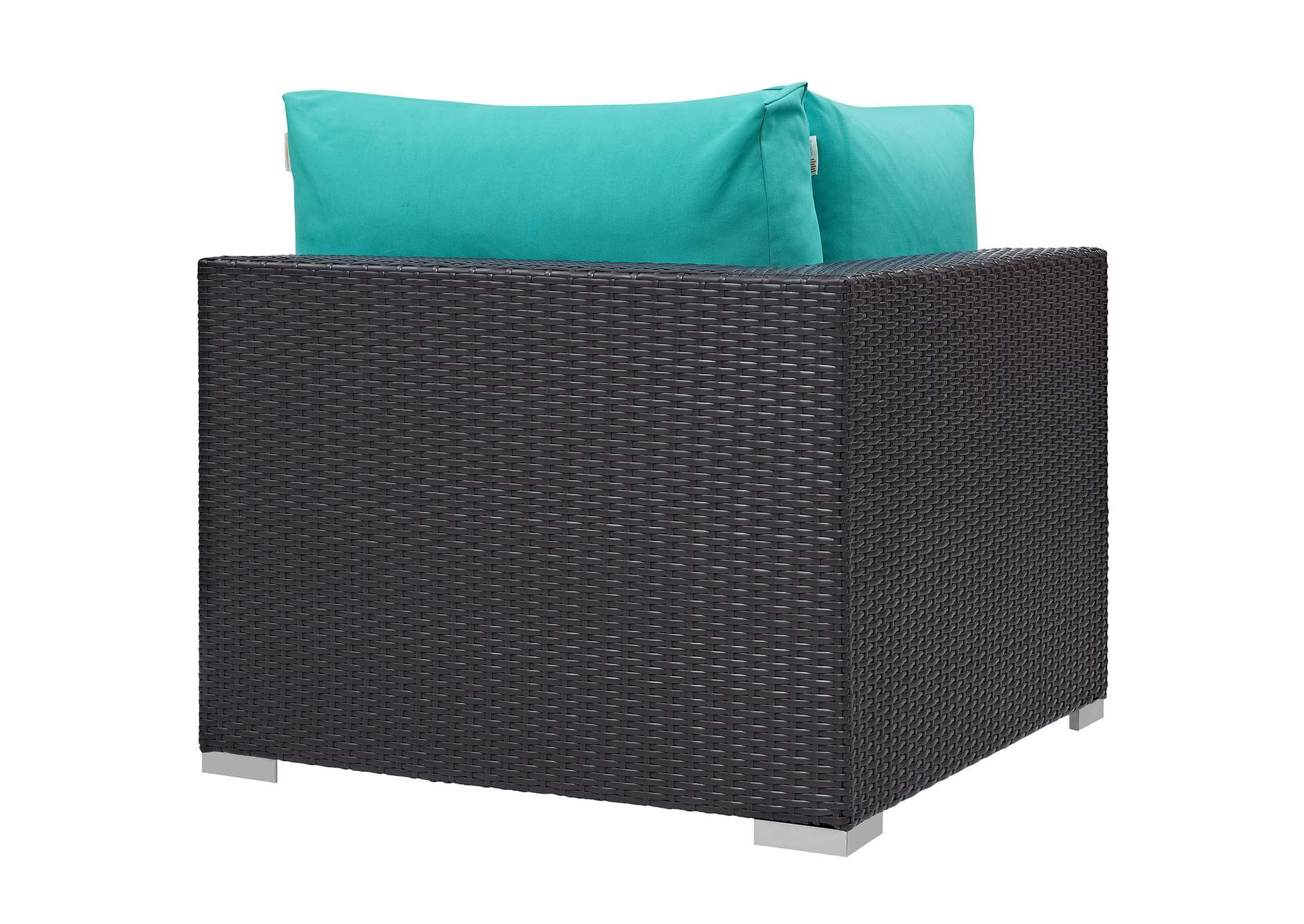 Espresso Turquoise Convene Outdoor Patio Corner,Modway