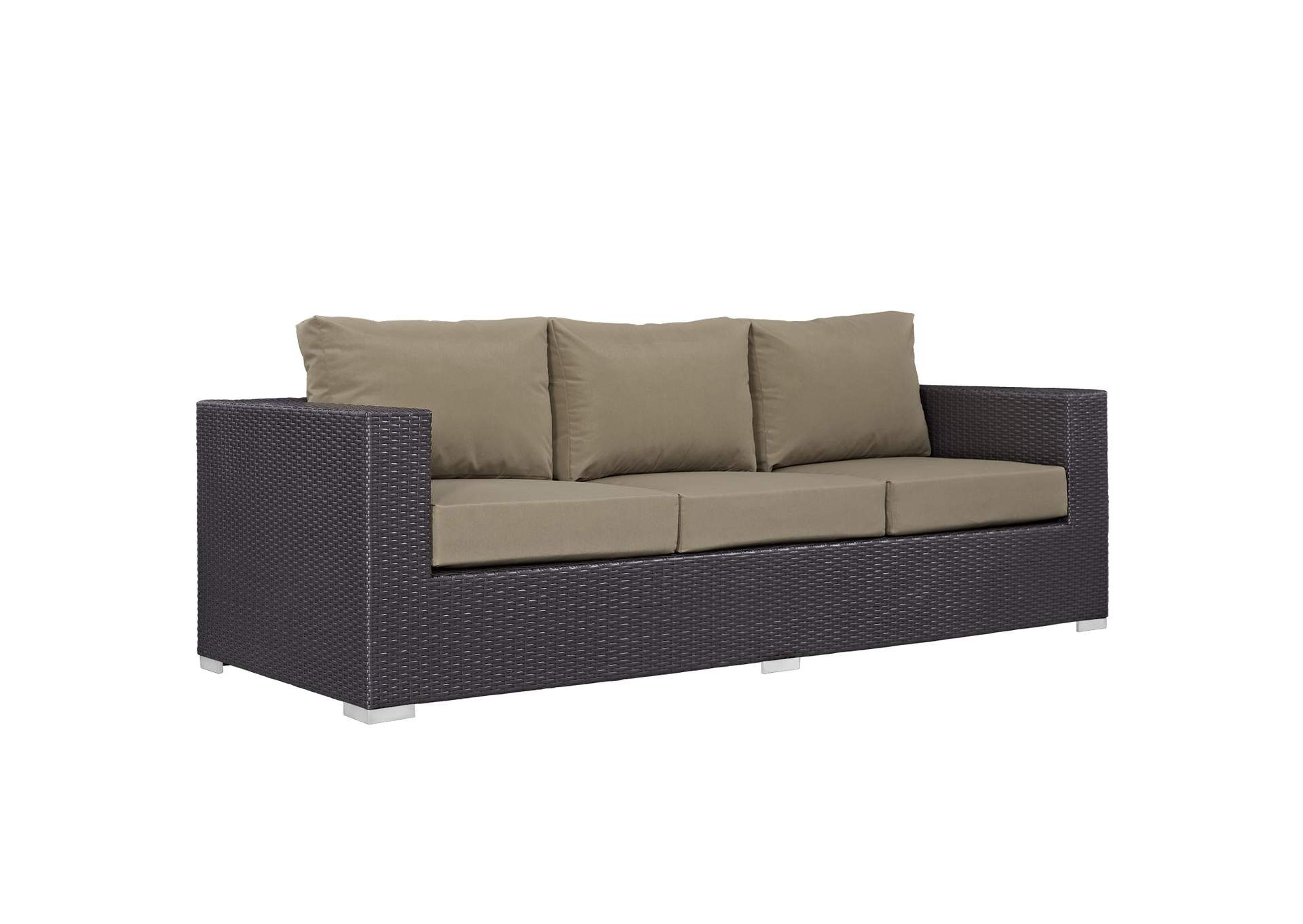 Convene Espresso Mocha Outdoor Patio Sofa,Modway