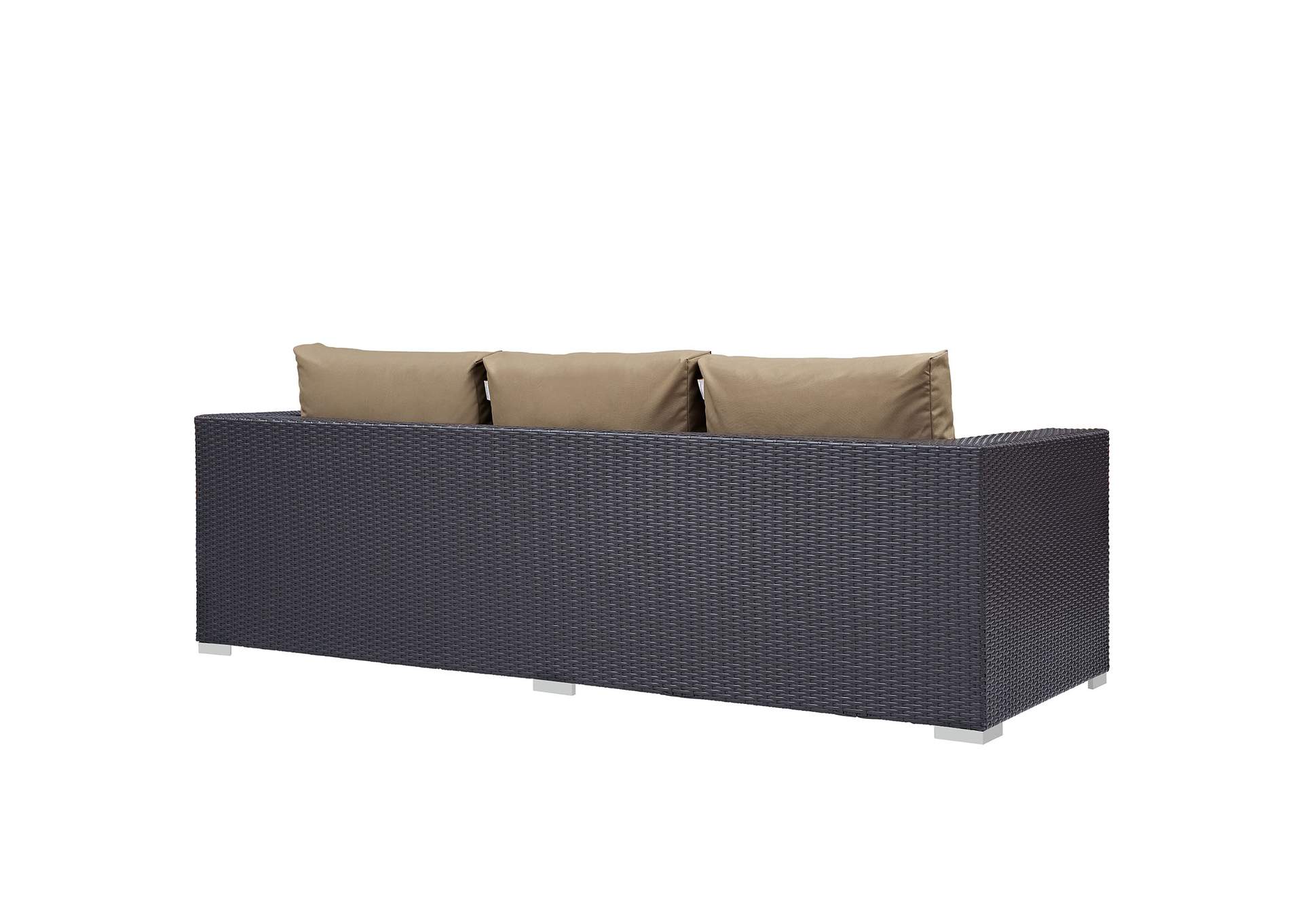 Convene Espresso Mocha Outdoor Patio Sofa,Modway