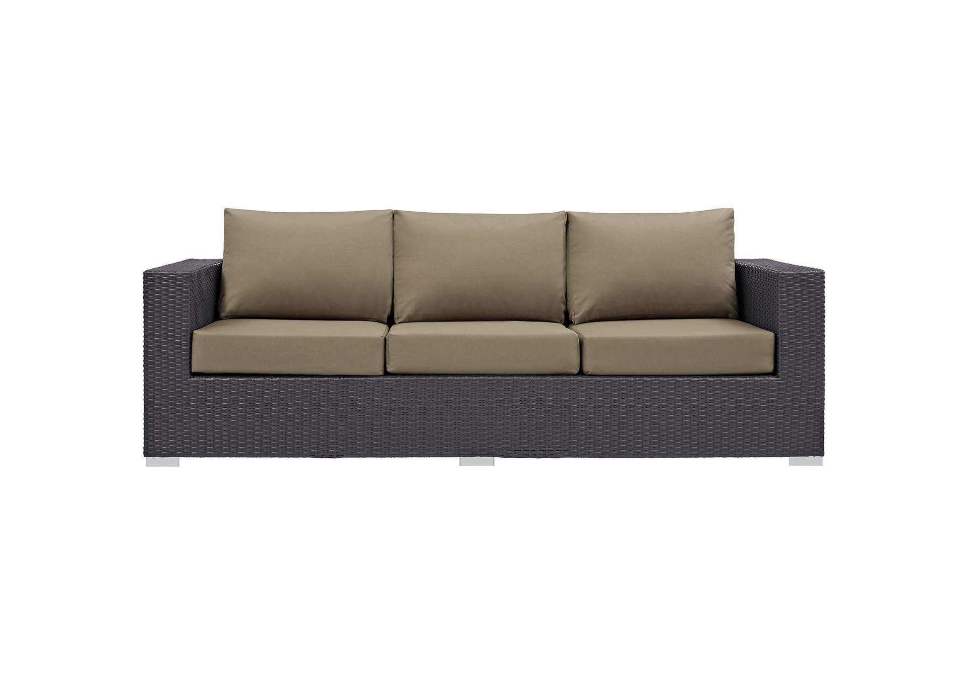 Convene Espresso Mocha Outdoor Patio Sofa,Modway