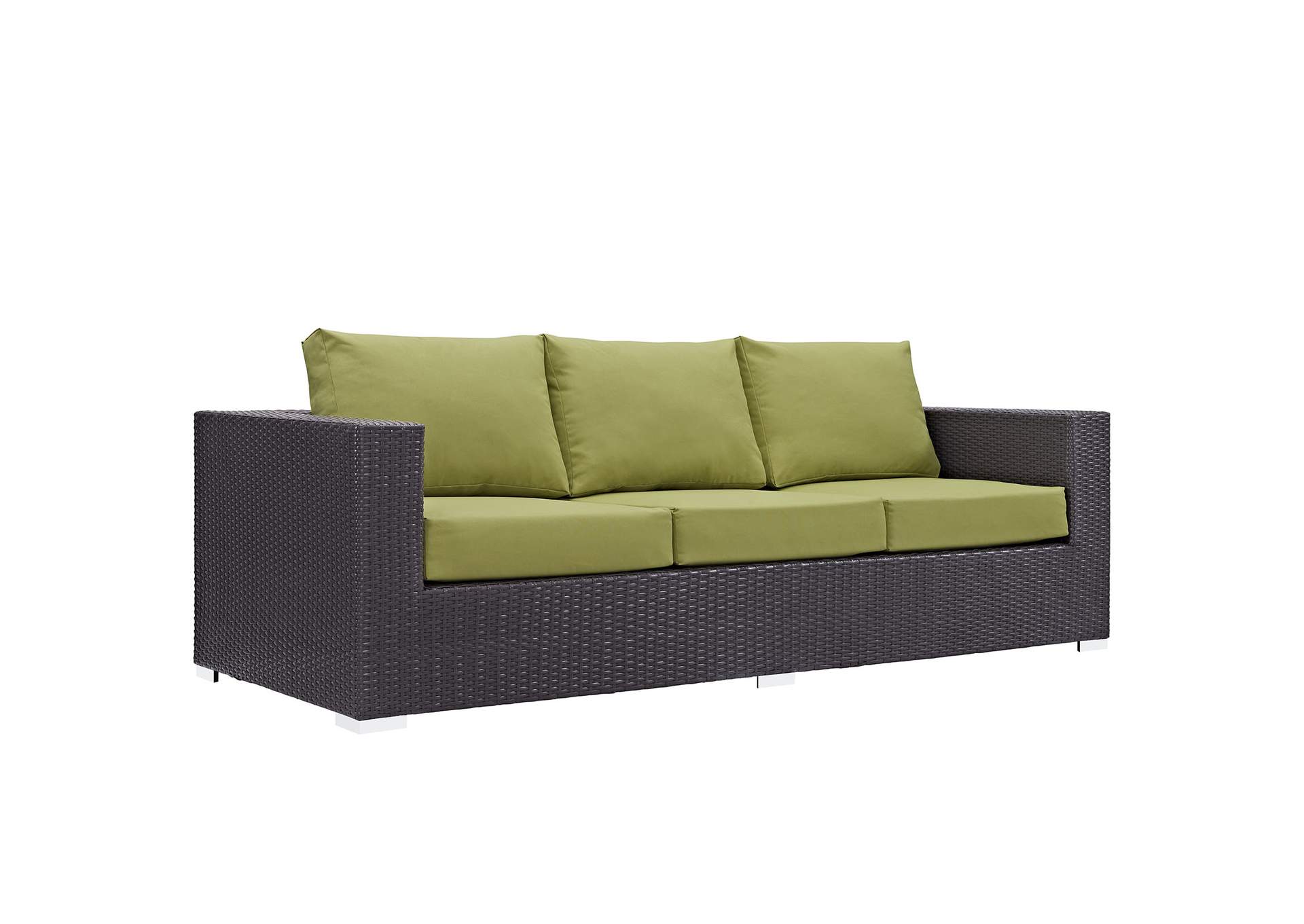 Espresso Peridot Convene Outdoor Patio Sofa,Modway