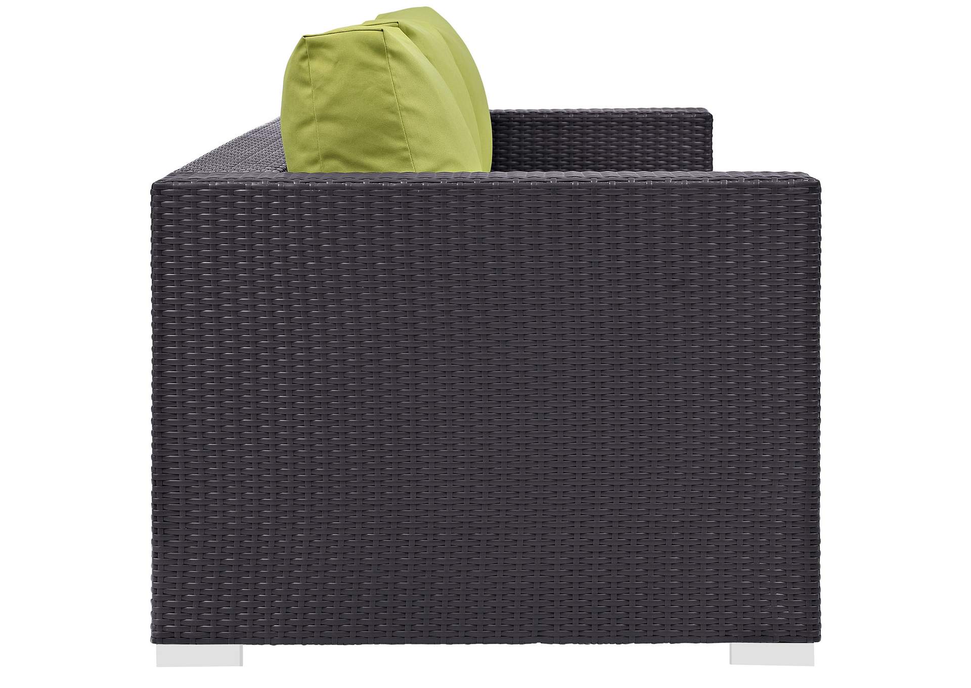 Espresso Peridot Convene Outdoor Patio Sofa,Modway