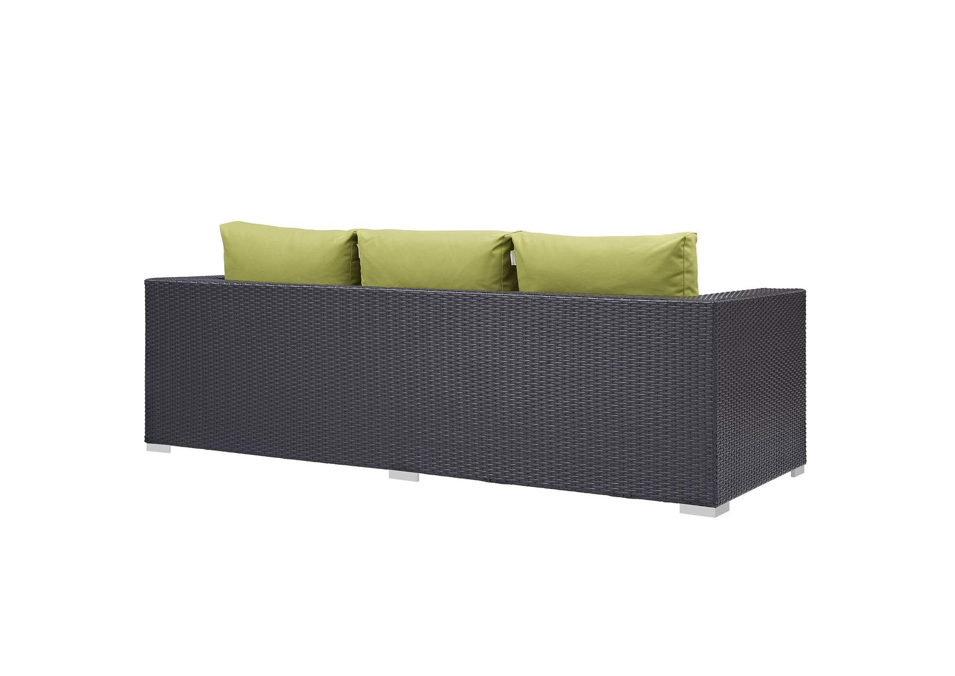 Espresso Peridot Convene Outdoor Patio Sofa,Modway