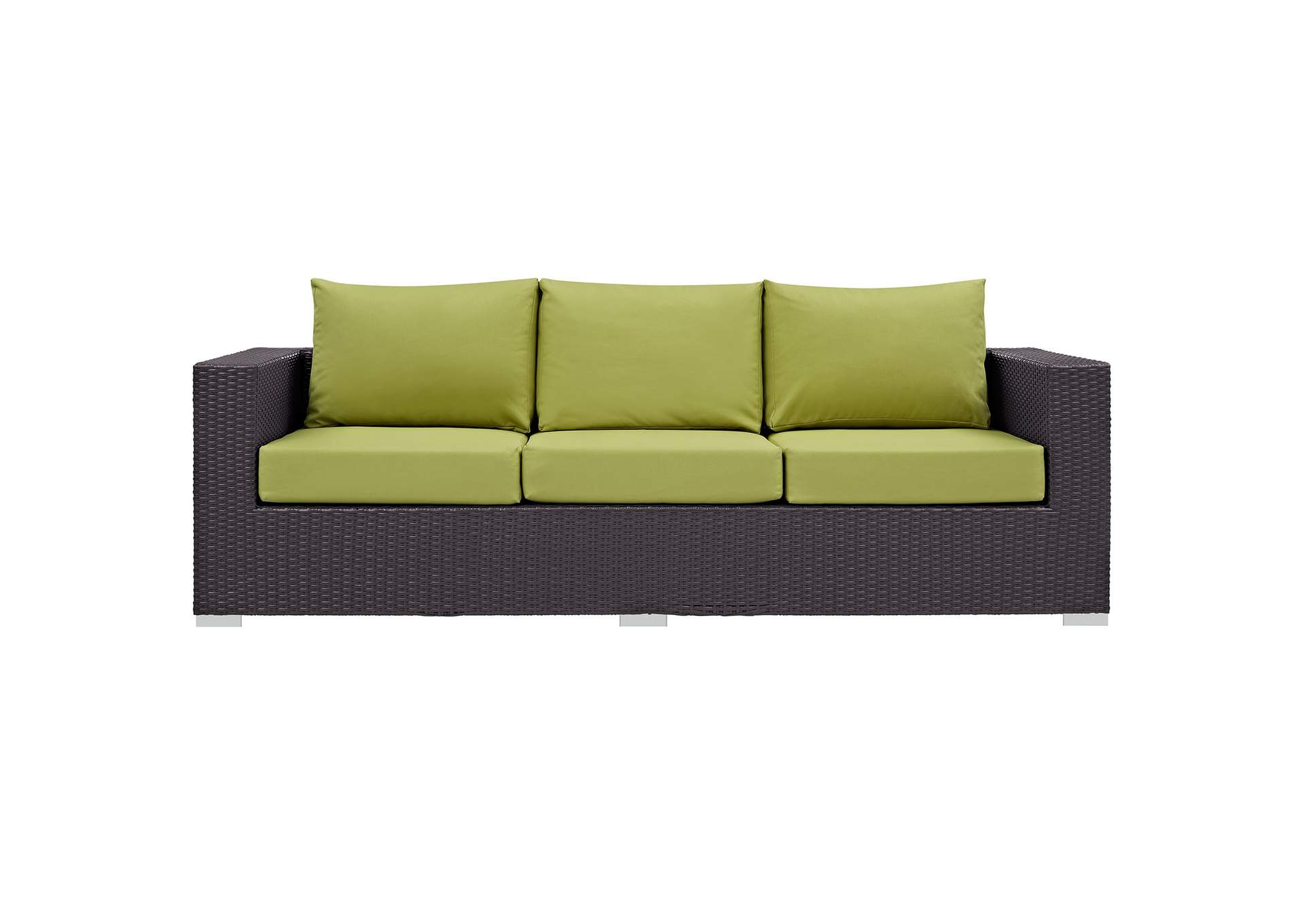 Espresso Peridot Convene Outdoor Patio Sofa,Modway