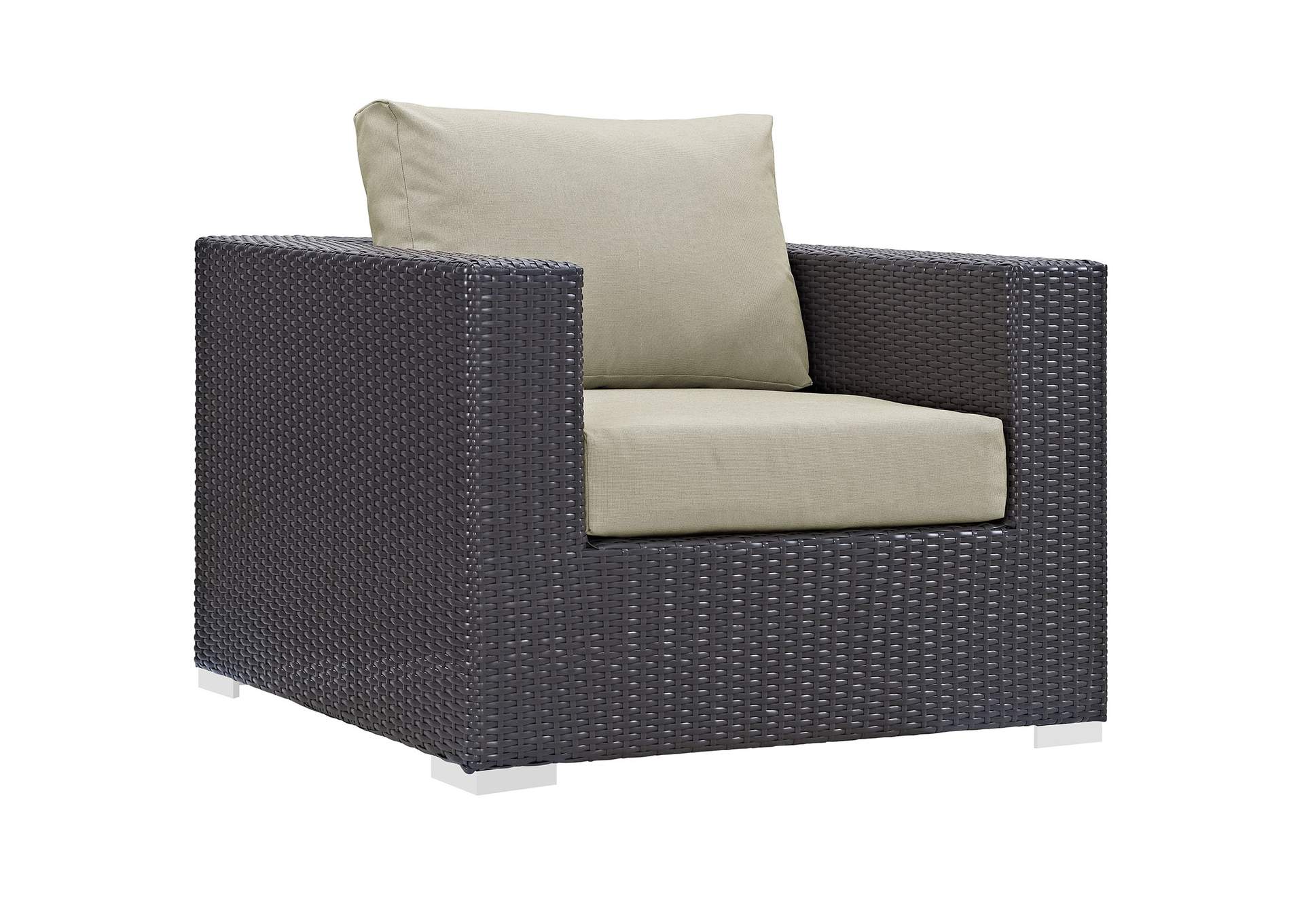 Espresso Beige Convene Outdoor Patio Armchair,Modway