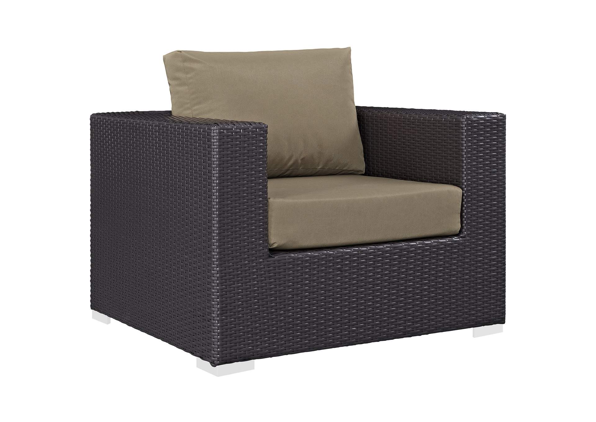 Espresso Mocha Convene Outdoor Patio Armchair,Modway