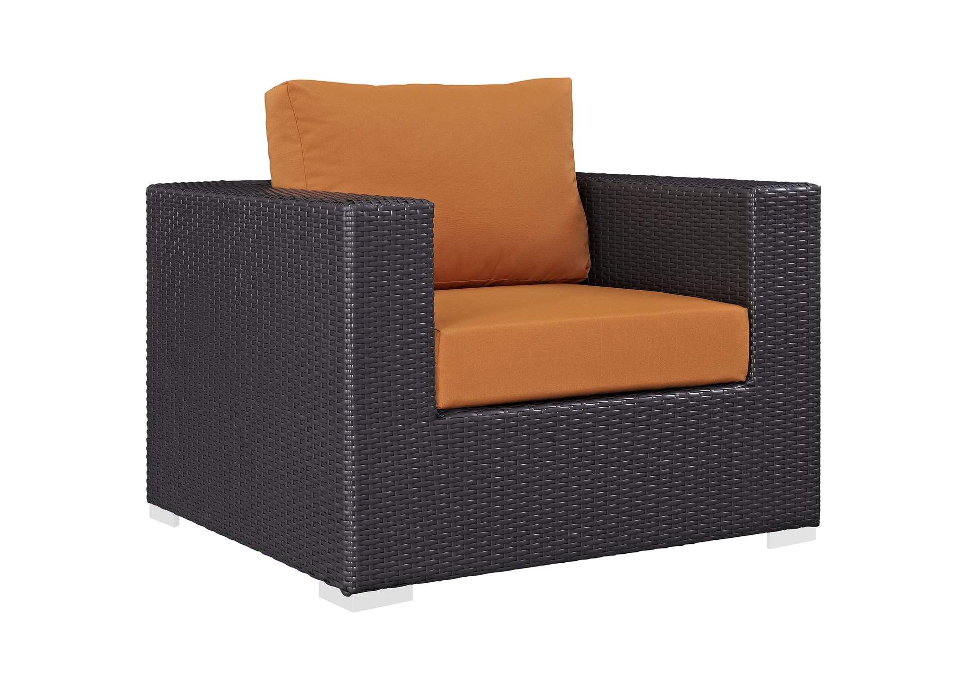 Espresso Orange Convene Outdoor Patio Armchair,Modway