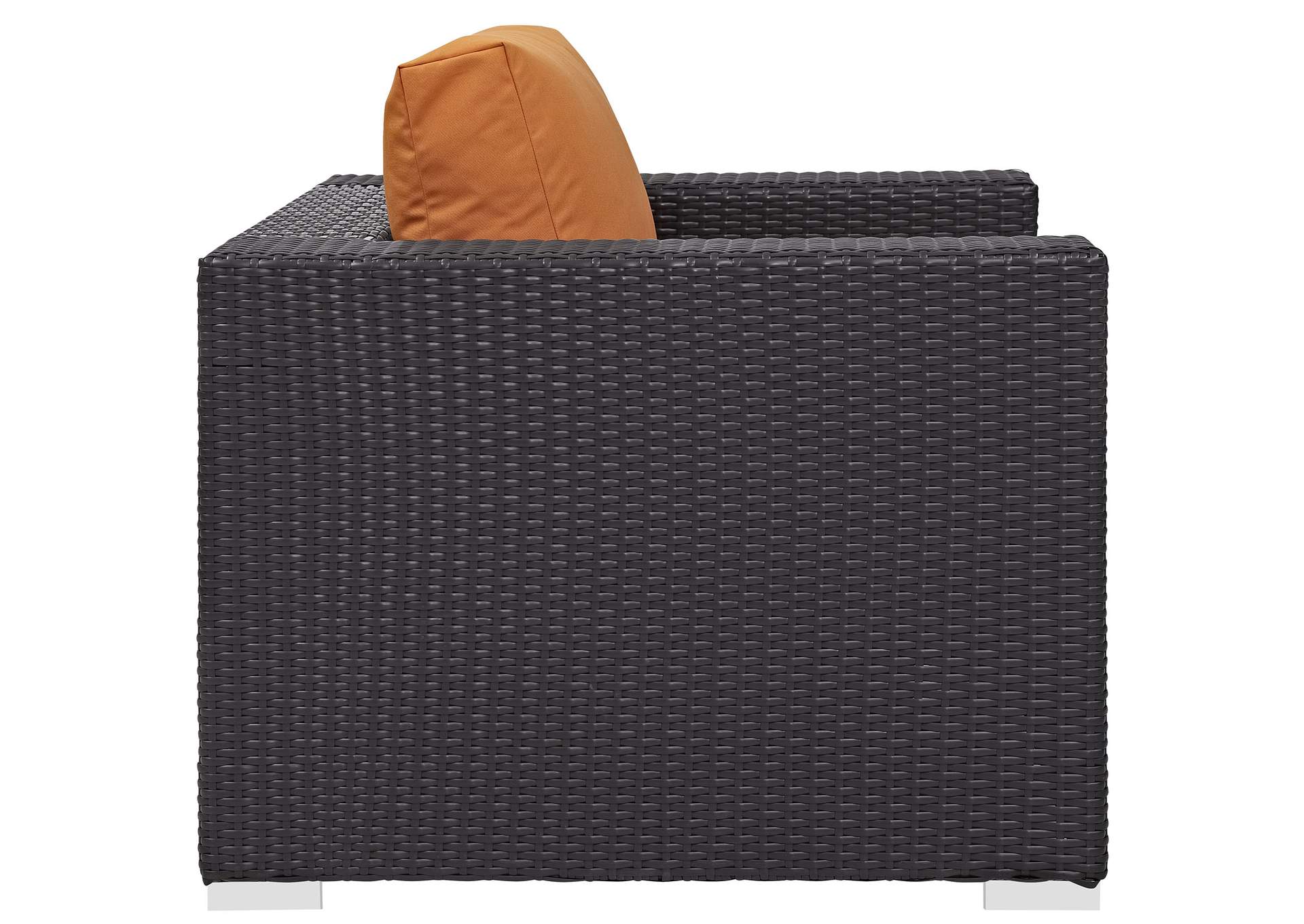 Espresso Orange Convene Outdoor Patio Armchair,Modway