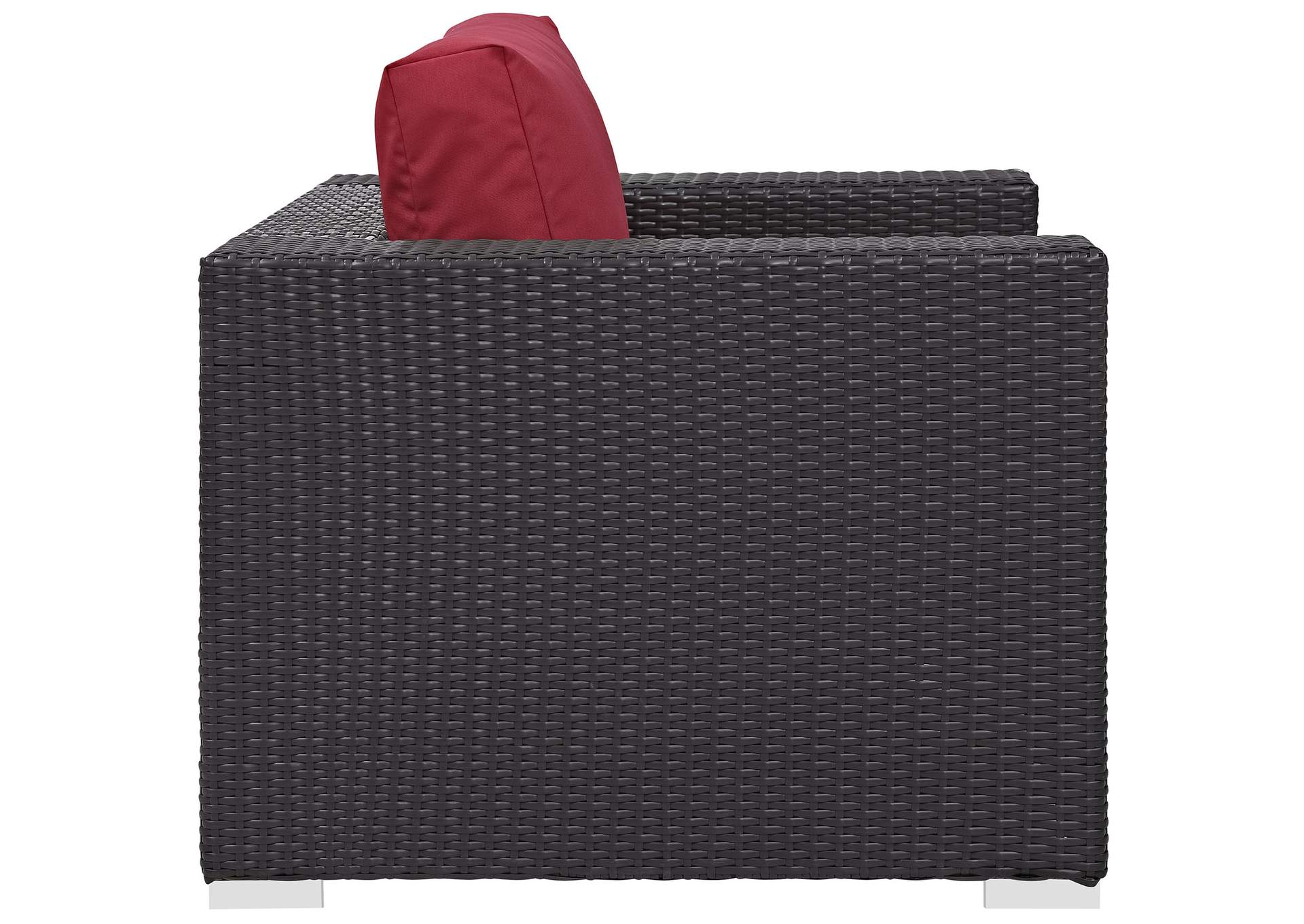 Espresso Red Convene Outdoor Patio Armchair,Modway