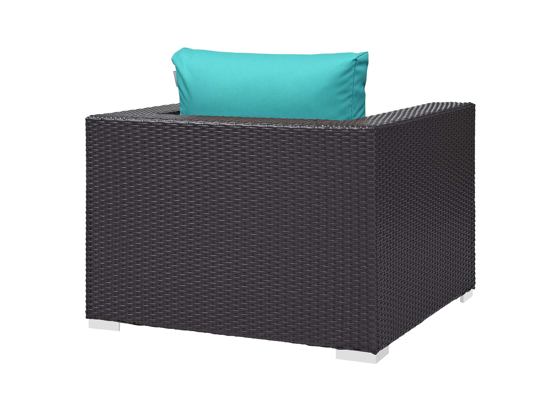 Espresso Turquoise Convene Outdoor Patio Armchair,Modway