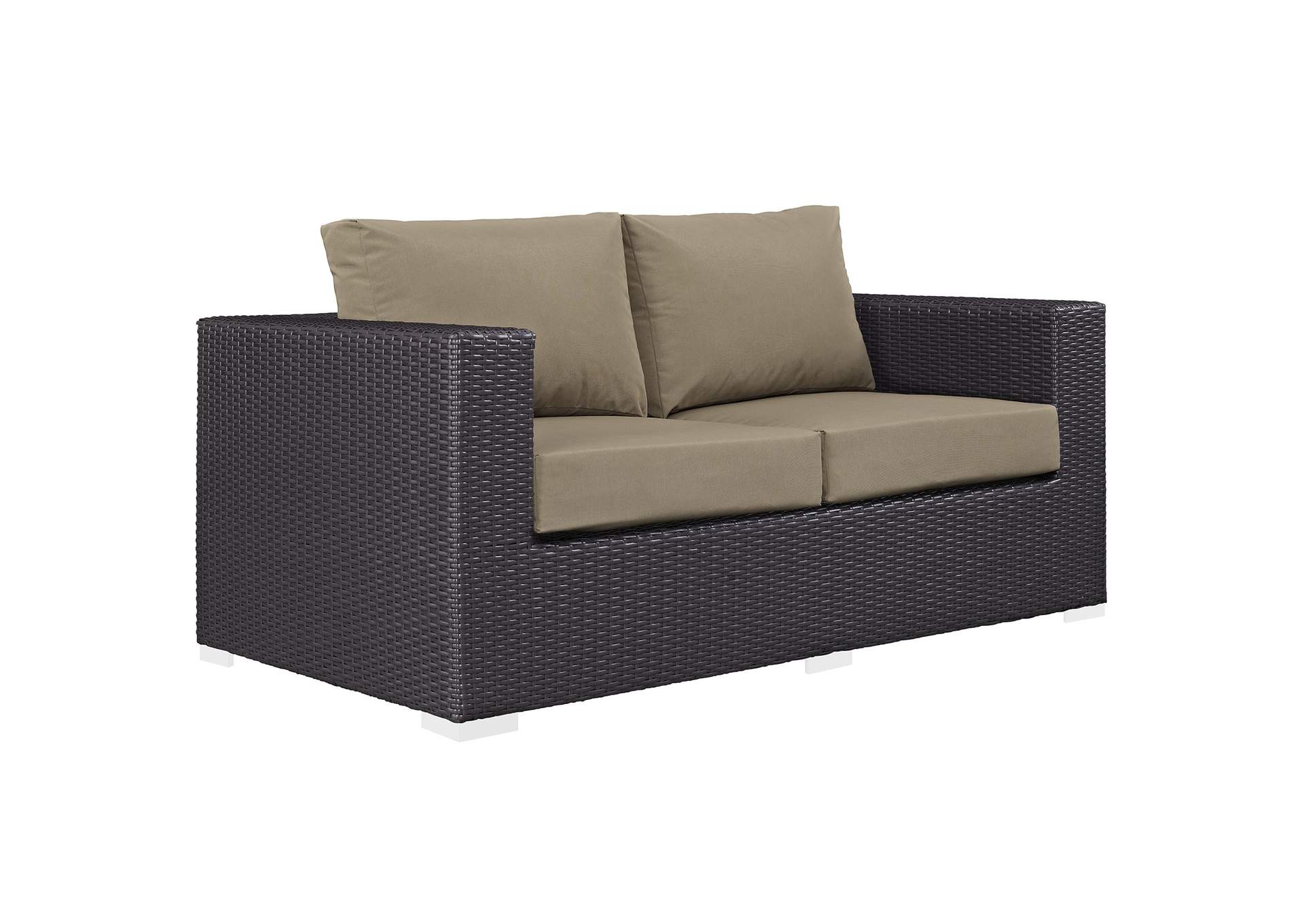 Espresso Mocha Convene Outdoor Patio Loveseat,Modway