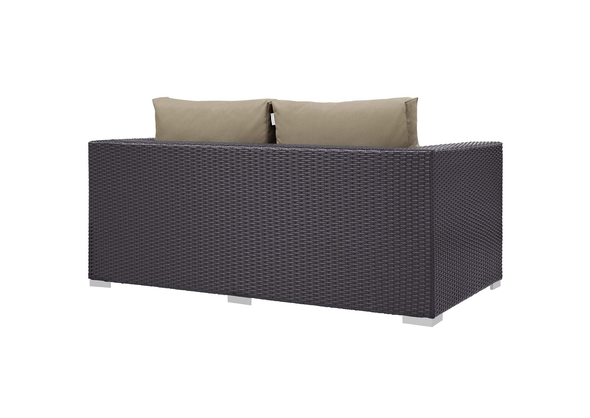 Espresso Mocha Convene Outdoor Patio Loveseat,Modway