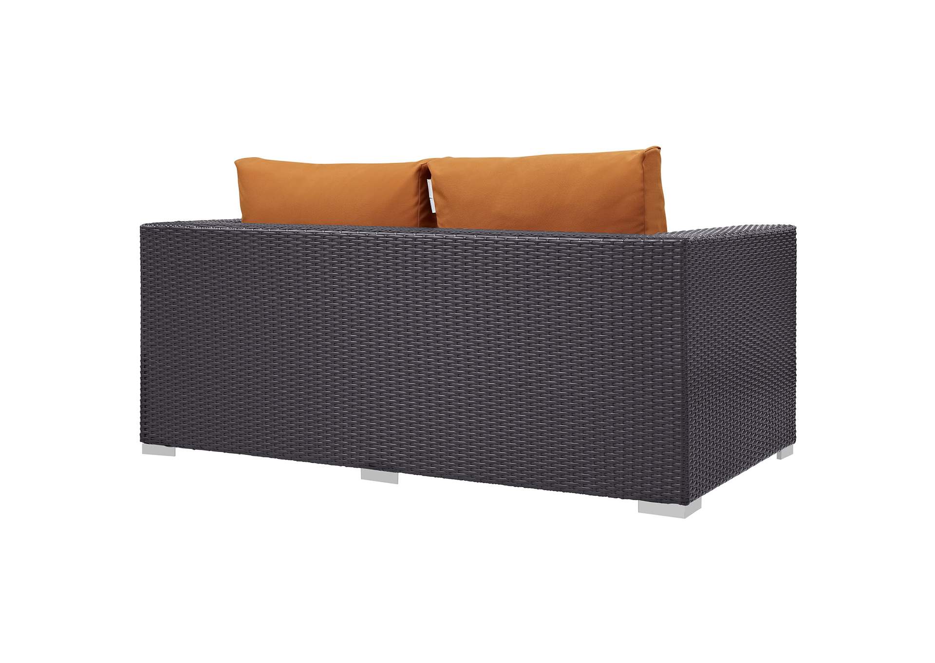 Espresso Orange Convene Outdoor Patio Loveseat,Modway