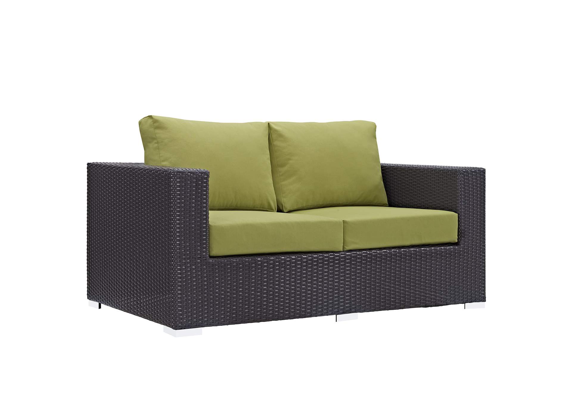 Espresso Peridot Convene Outdoor Patio Loveseat,Modway