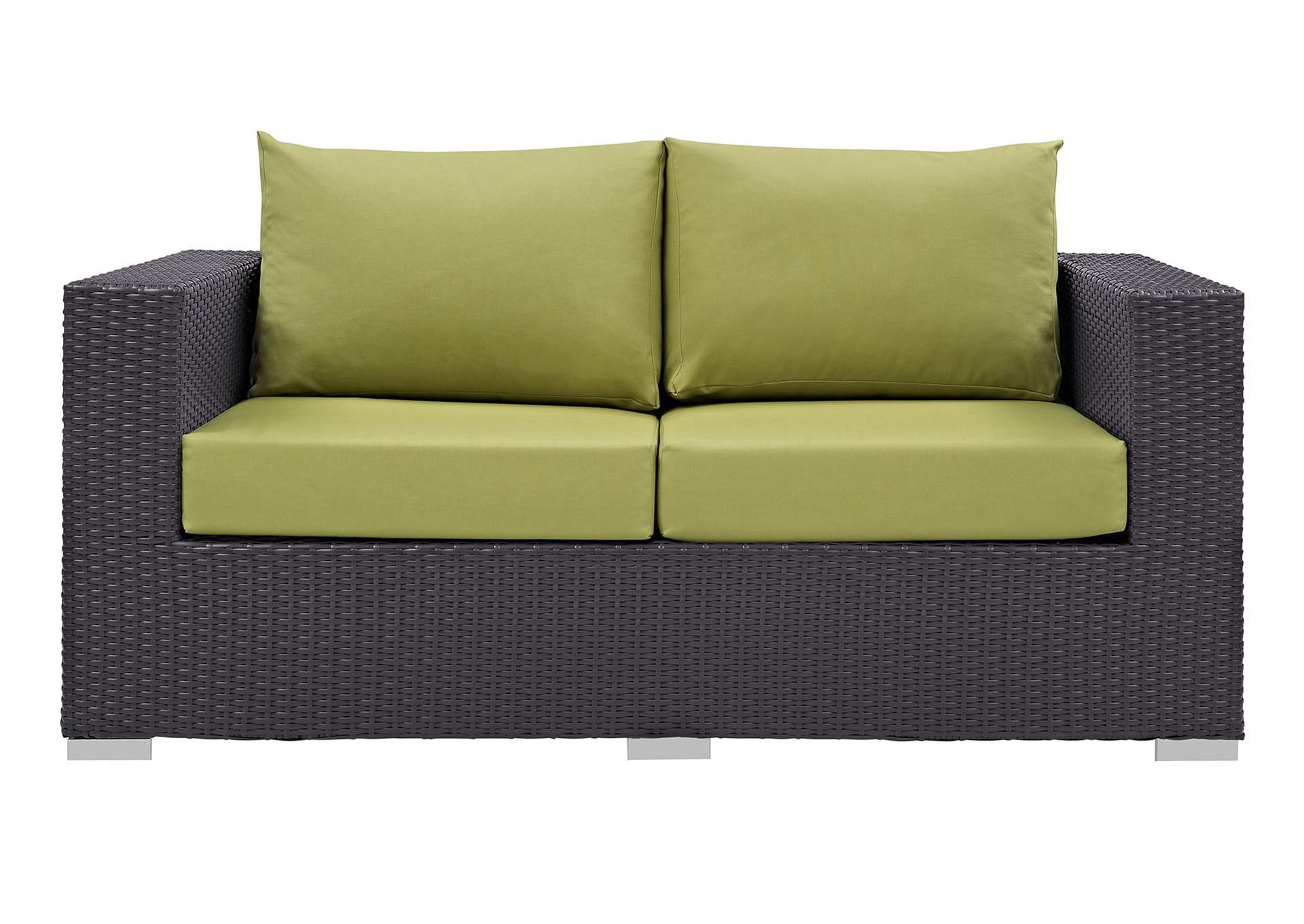 Espresso Peridot Convene Outdoor Patio Loveseat,Modway