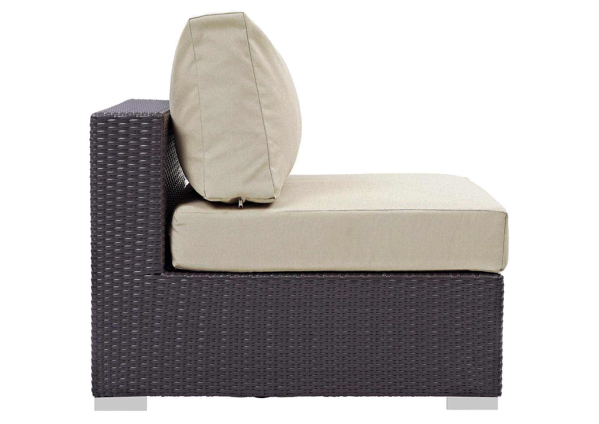 Convene Espresso Beige Outdoor Patio Armless,Modway