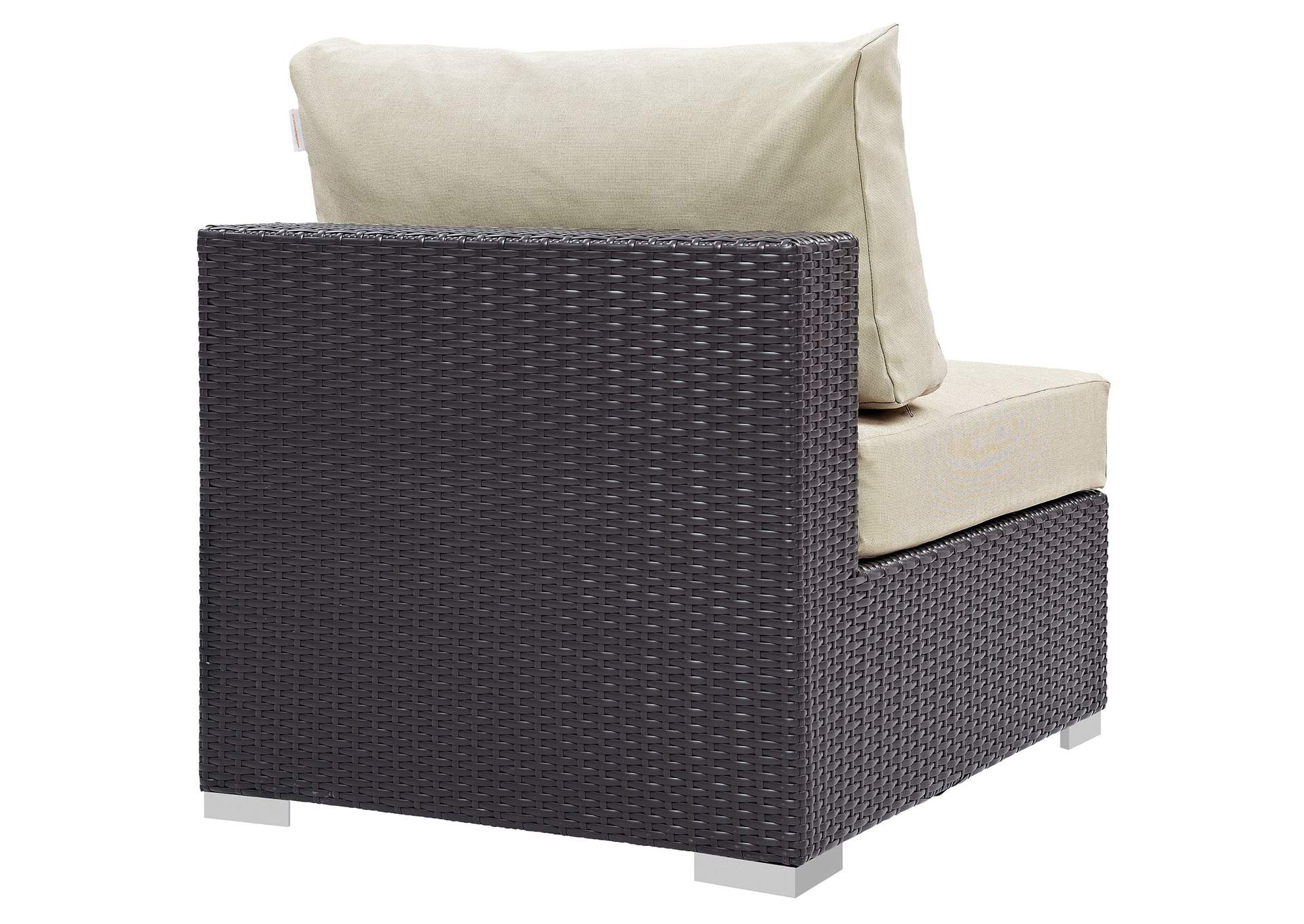 Convene Espresso Beige Outdoor Patio Armless,Modway