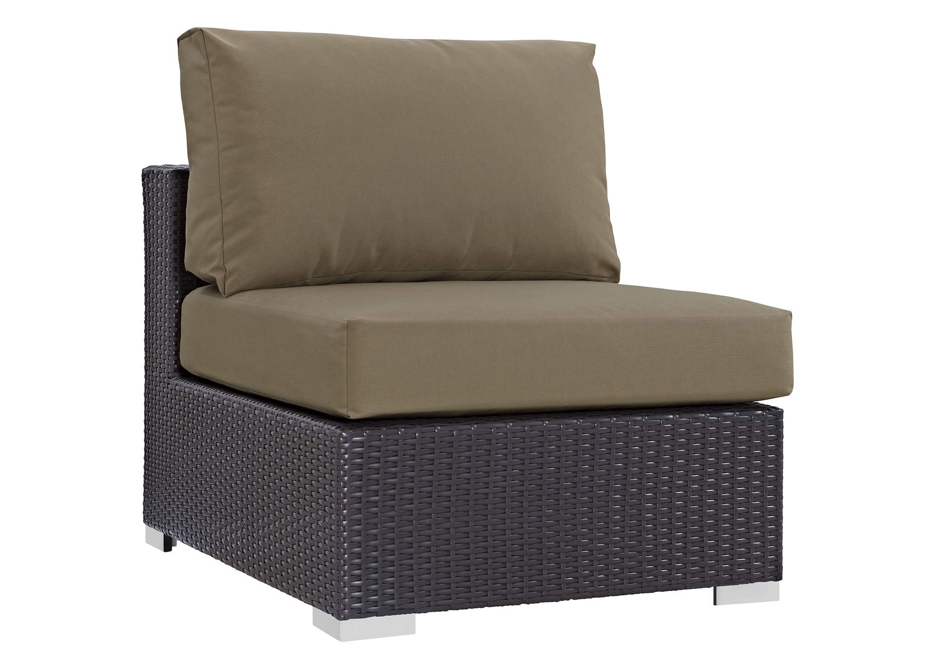 Convene Espresso Mocha Outdoor Patio Armless,Modway