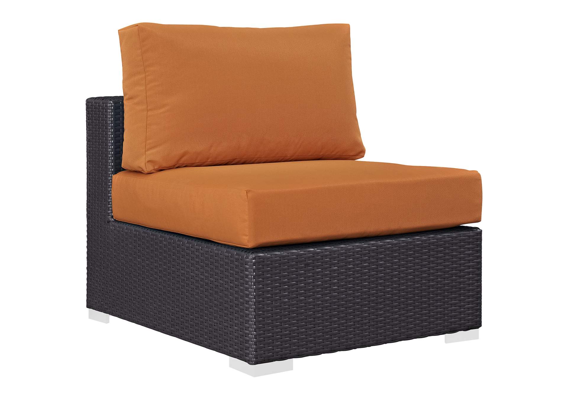 Convene Espresso Orange Outdoor Patio Armless,Modway