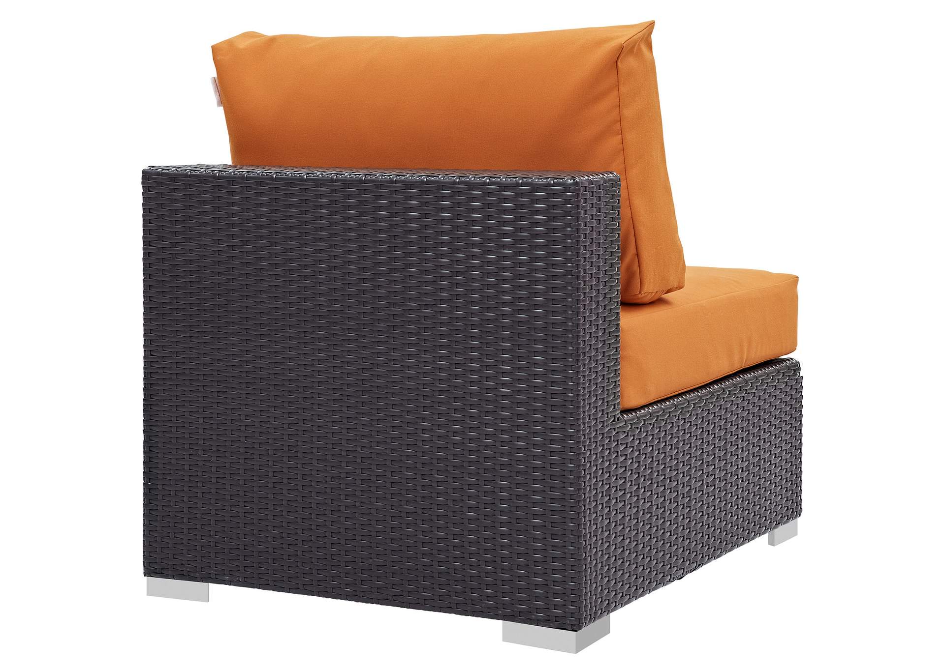 Convene Espresso Orange Outdoor Patio Armless,Modway