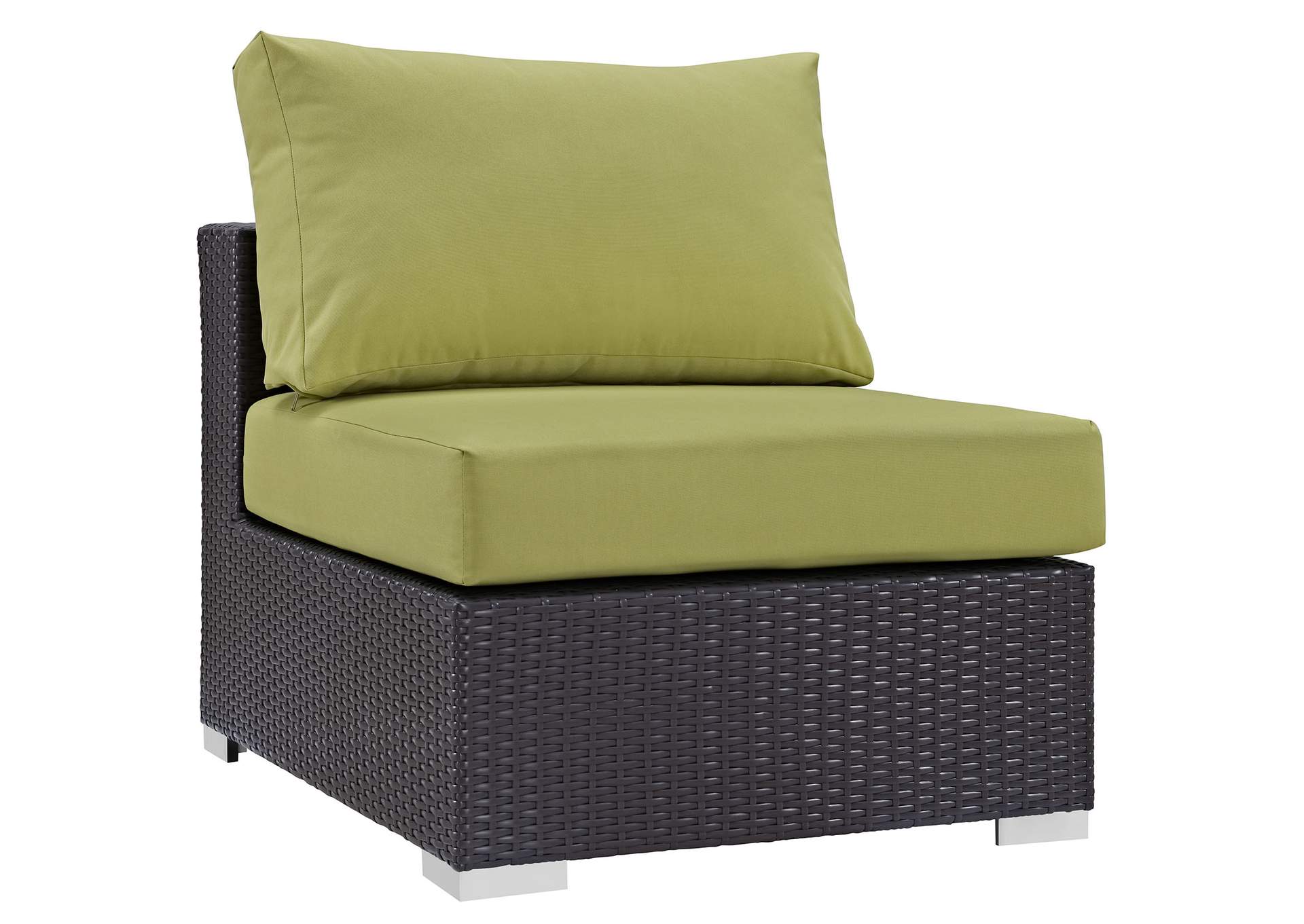 Convene Espresso Peridot Outdoor Patio Armless,Modway