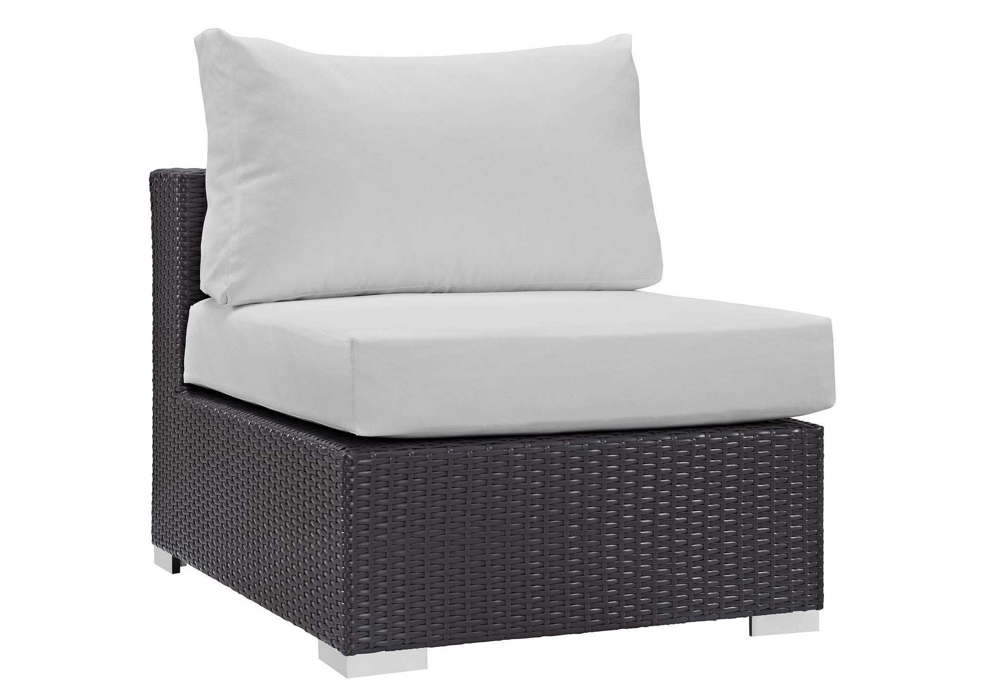 Convene Espresso White Outdoor Patio Armless,Modway