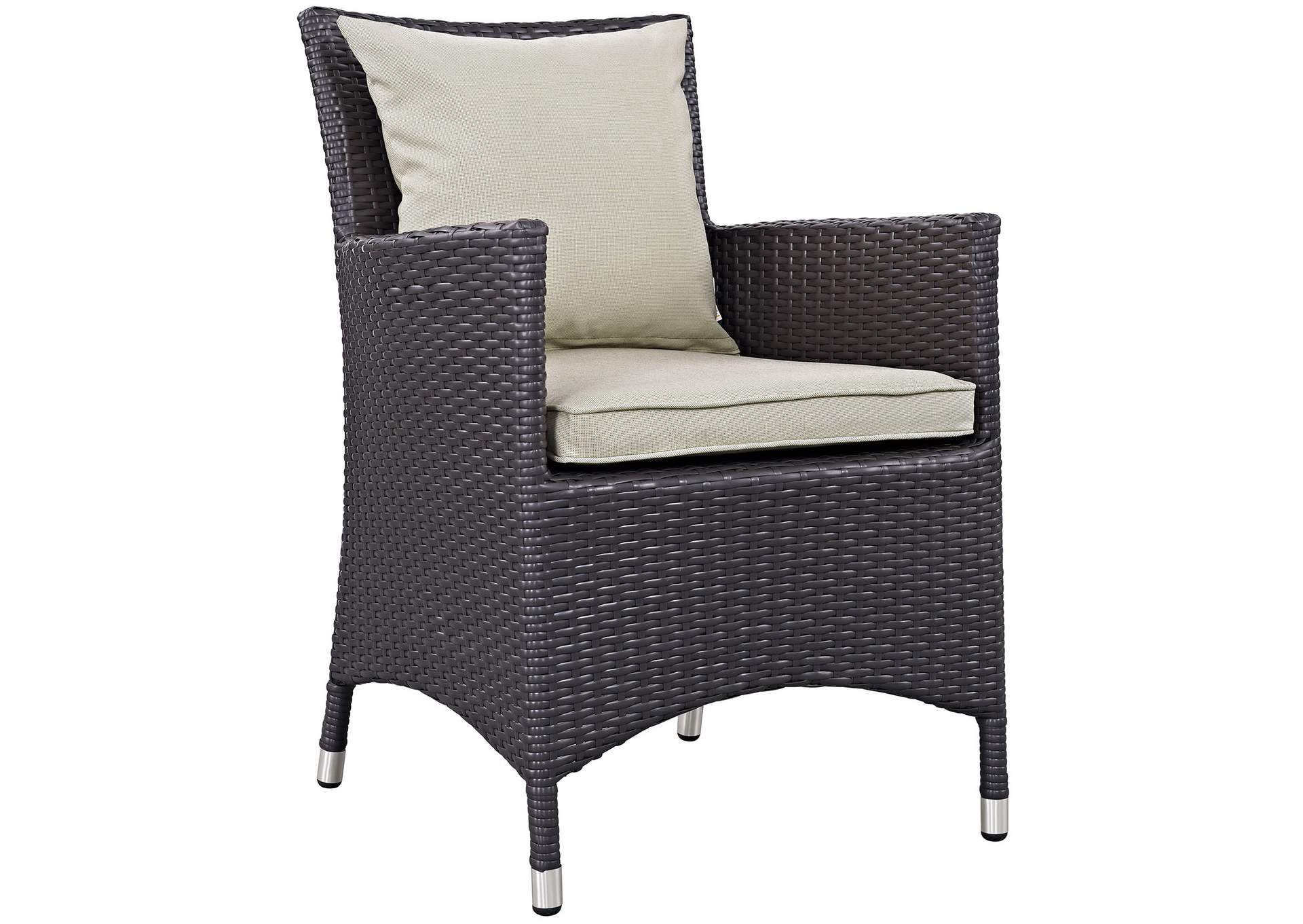 Espresso Beige Convene Dining Outdoor Patio Armchair,Modway