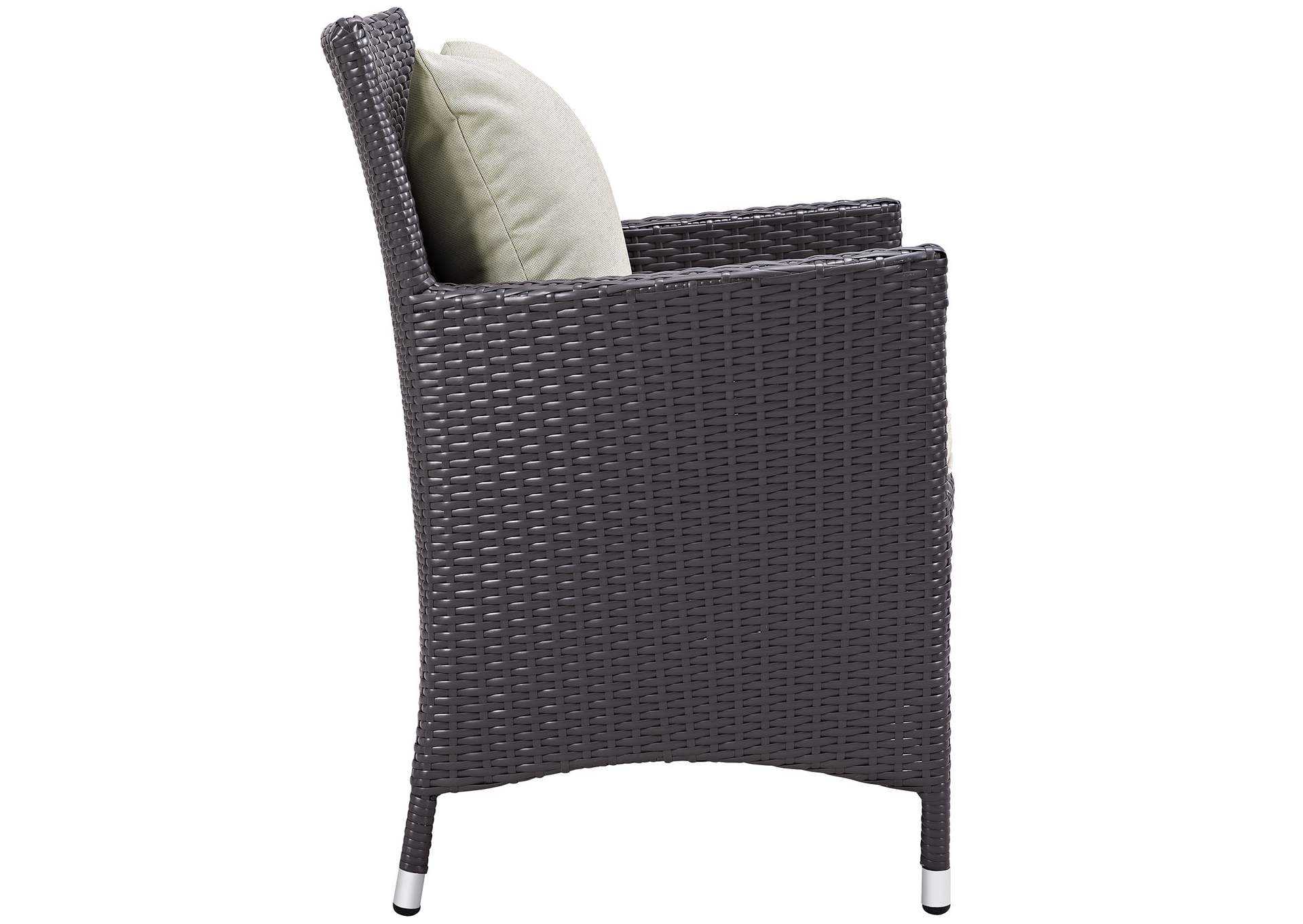 Espresso Beige Convene Dining Outdoor Patio Armchair,Modway