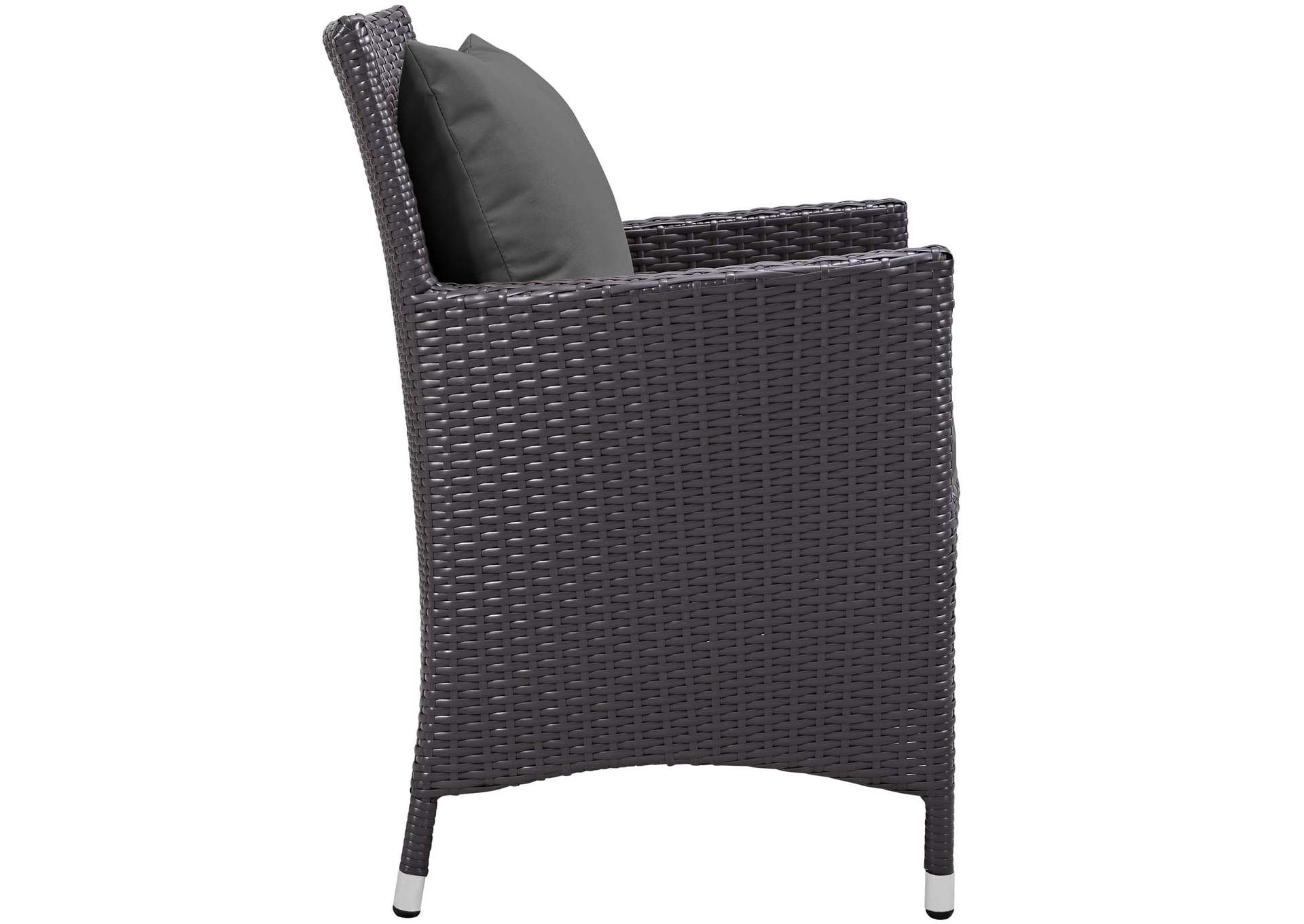 Espresso Charcoal Convene Dining Outdoor Patio Armchair,Modway