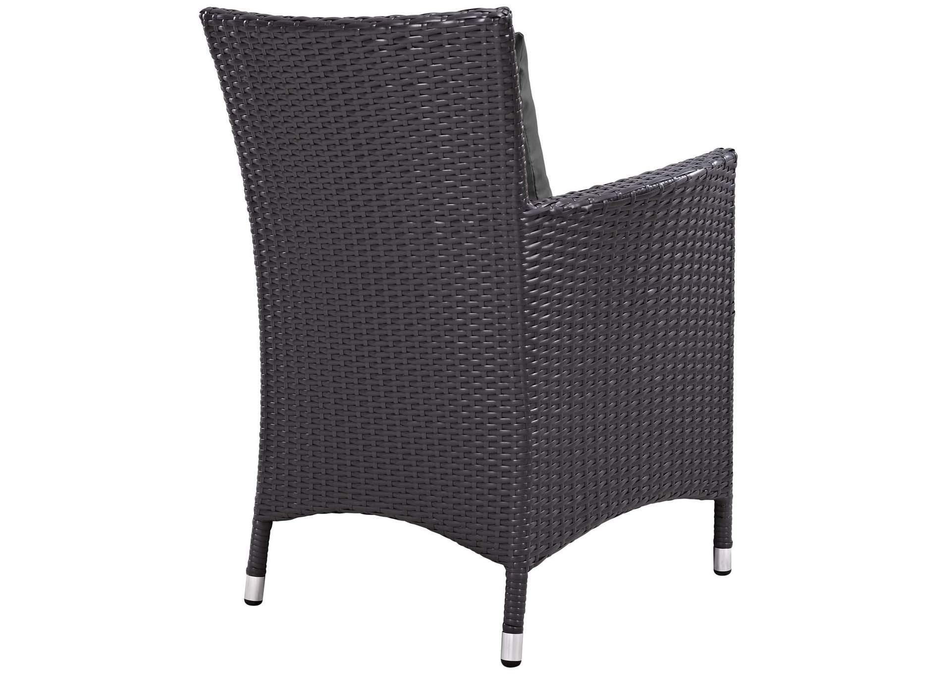 Espresso Charcoal Convene Dining Outdoor Patio Armchair,Modway